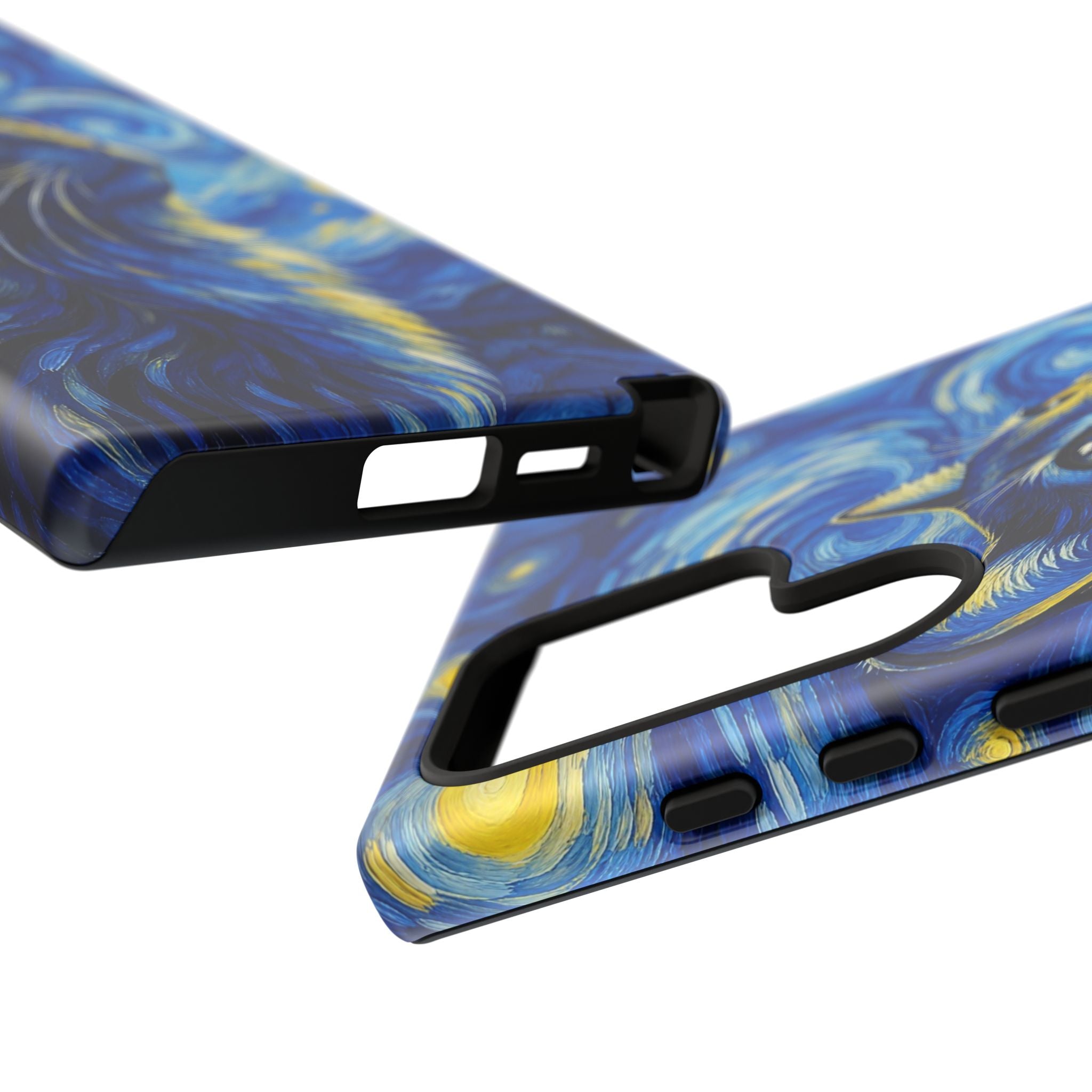 Starry Night Cat Phone Case — Van GoghStyle Blue Galaxy iPhone Cover