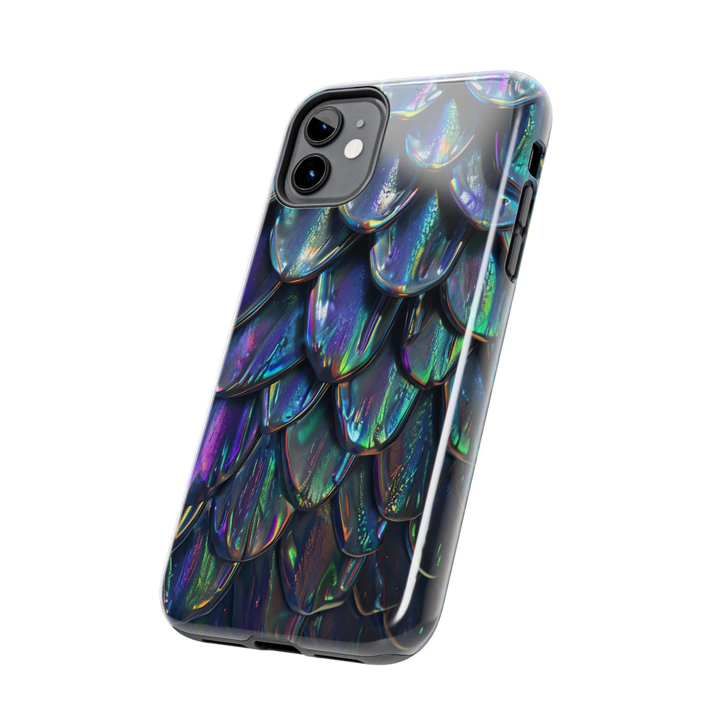 Holographic Mermaid Scale Tough Phone Case — Iridescent Protective Phone Cover