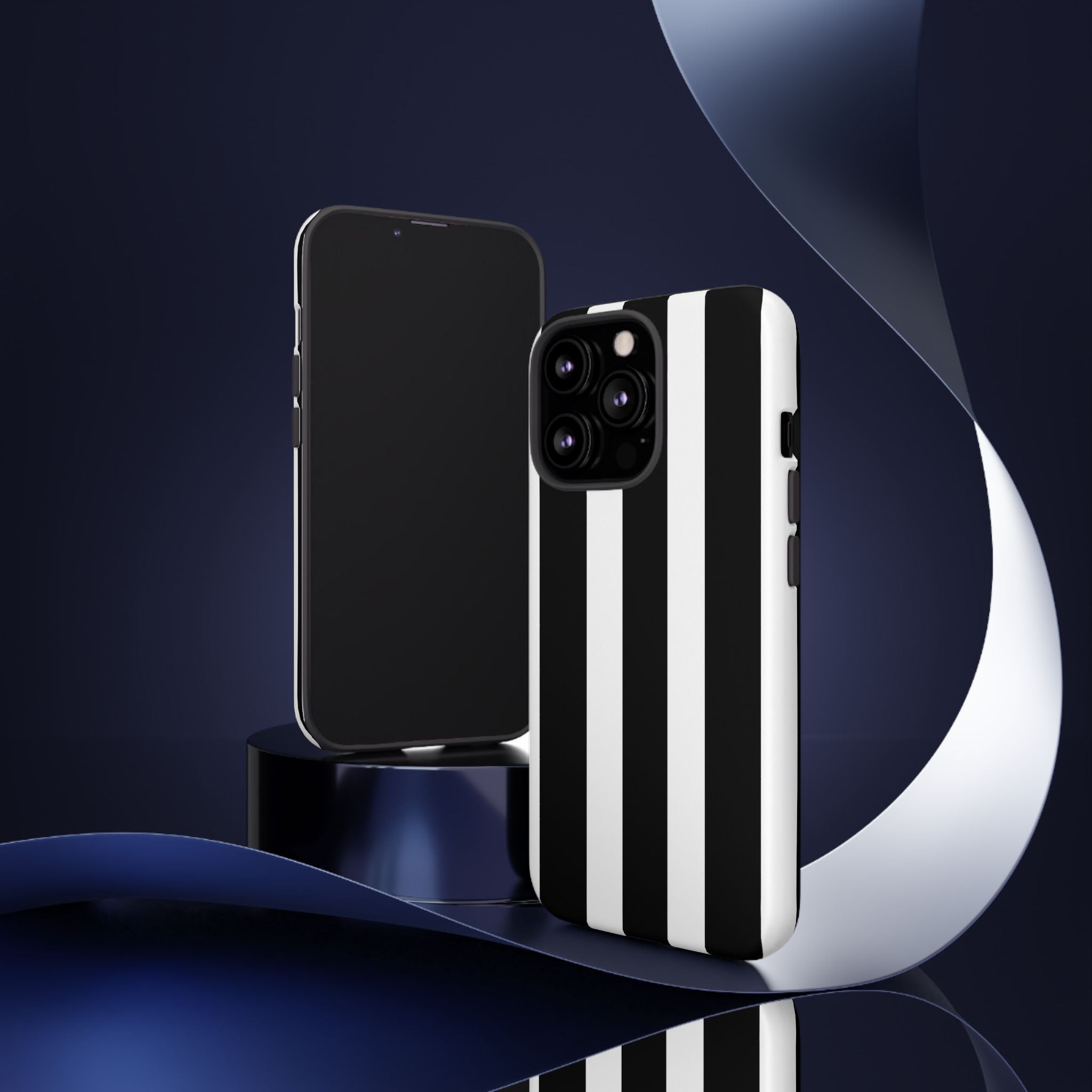 Black & White Vertical Stripe Phone Case — Tough Protective iPhone Cover