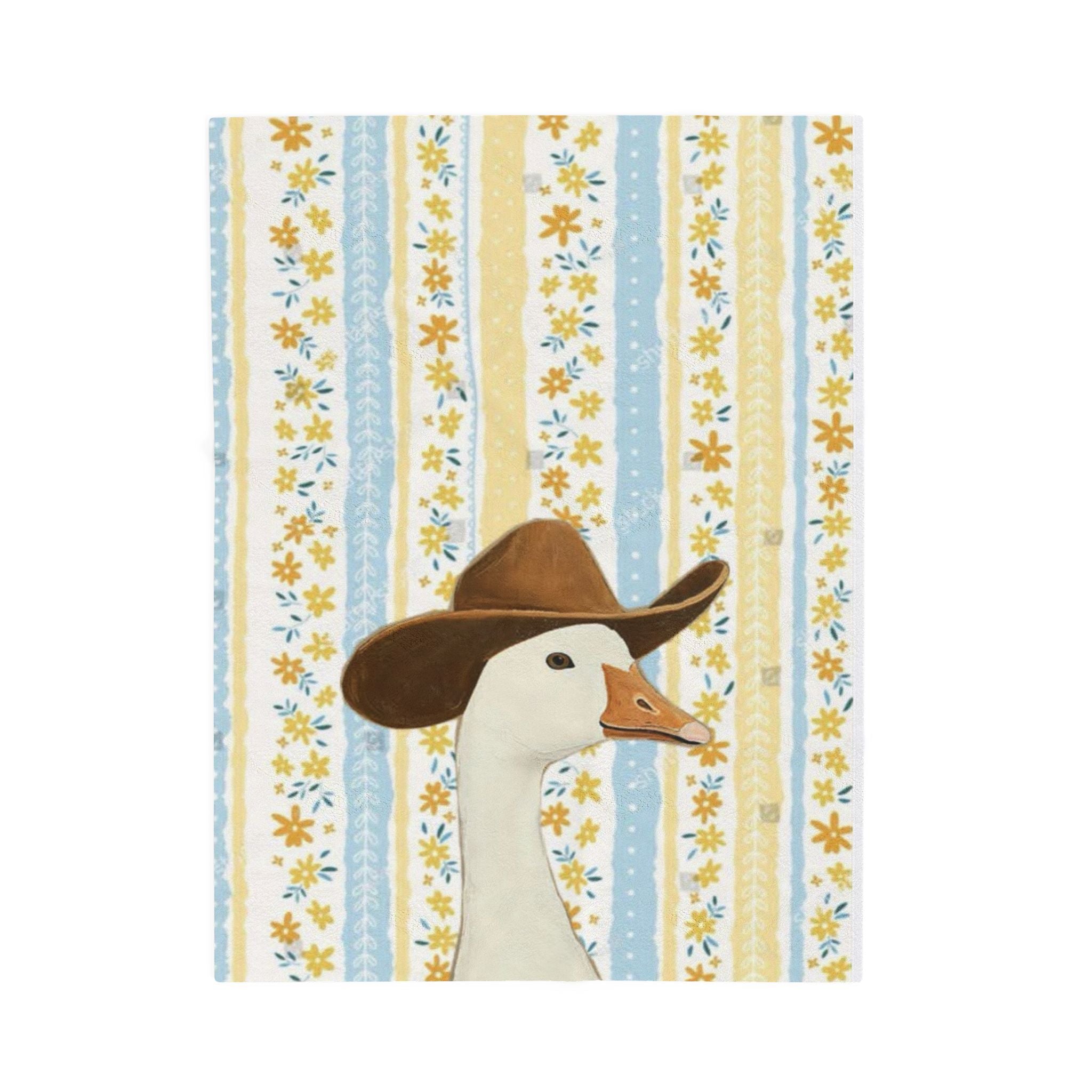 Cowboy Goose Velveteen Plush Blanket – Cute Farm Animal Throw for Nursery & Cozy Home Decor