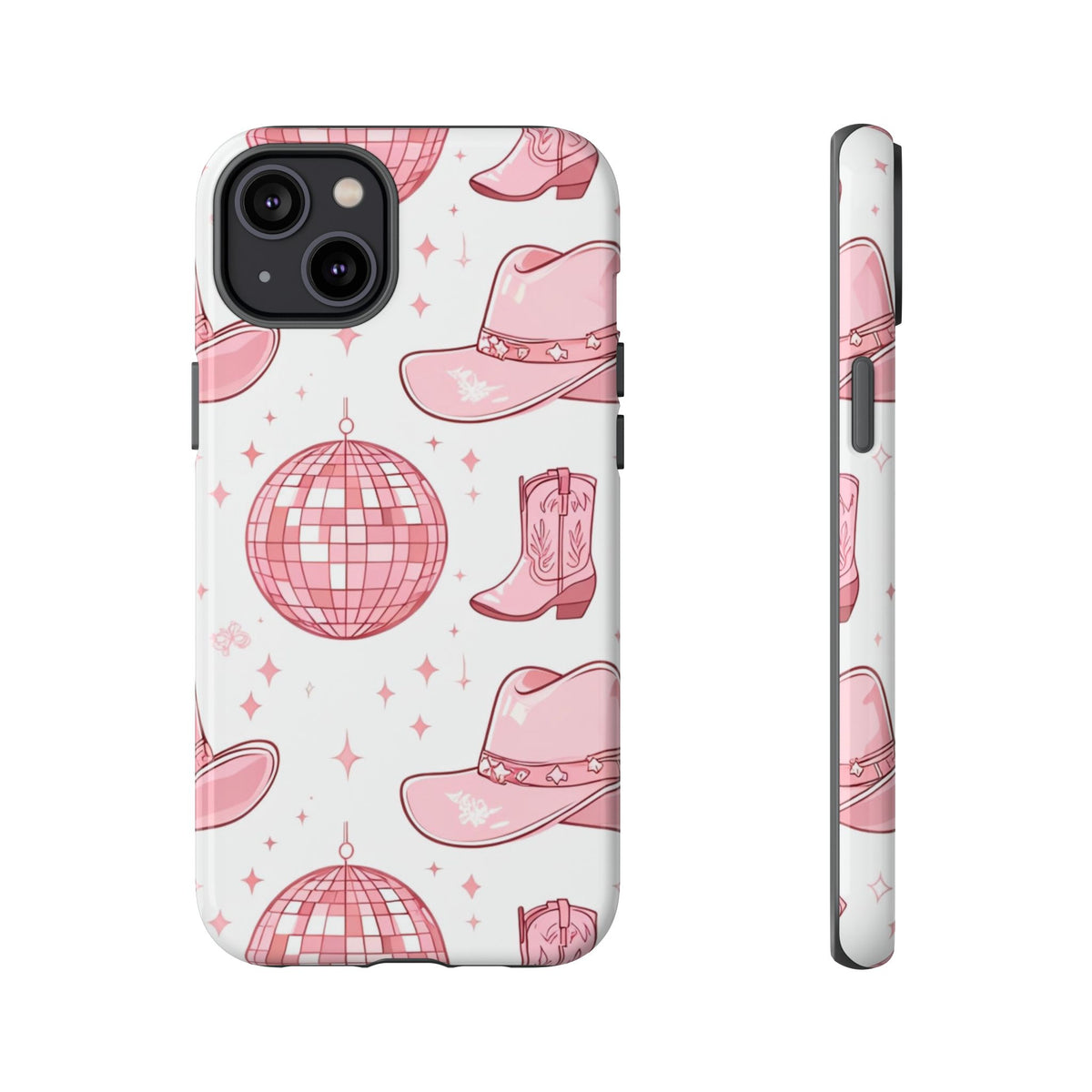Pink Cowboy Boots & Disco Balls Tough Phone Case