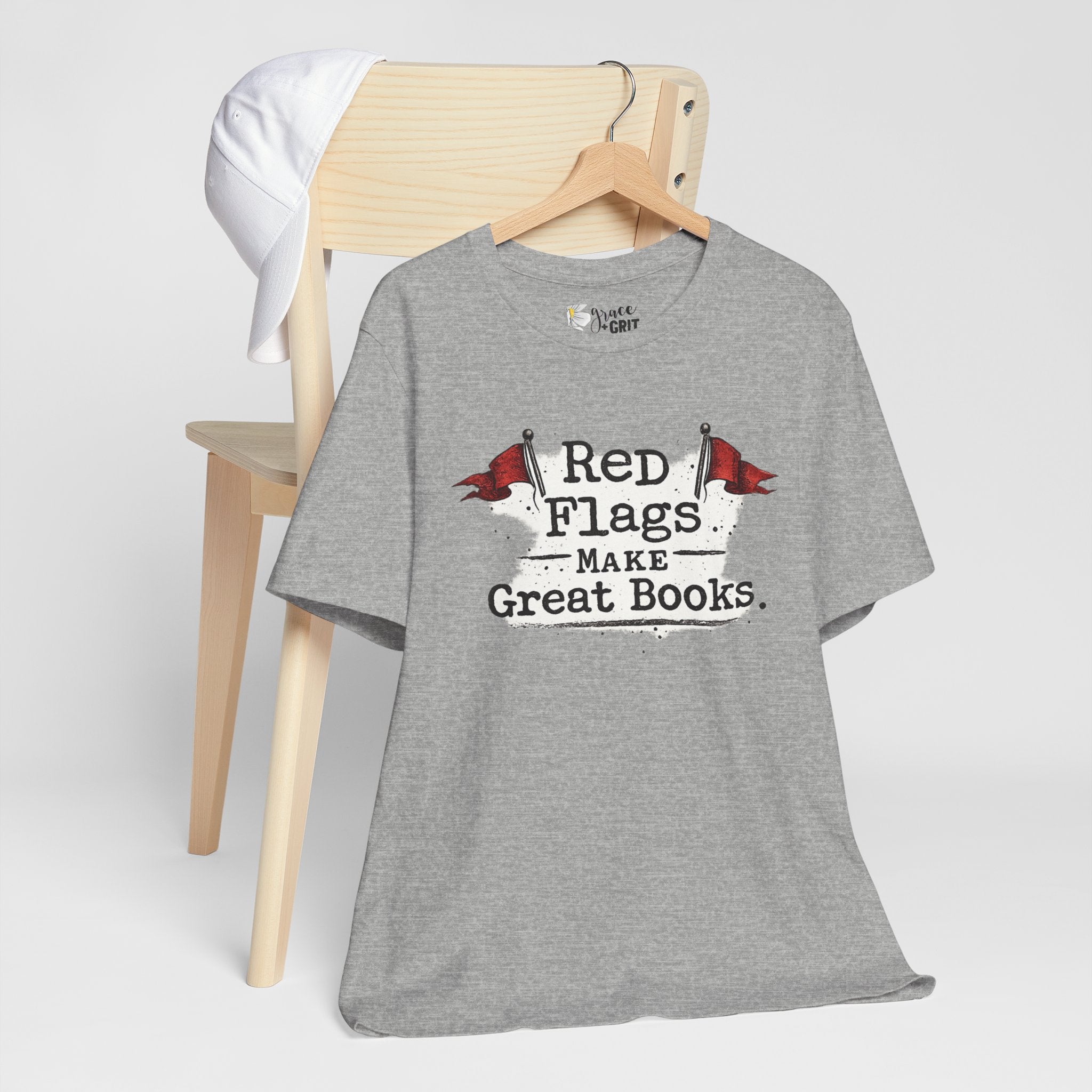 T-Shirt — "Red Flags Make Great Books" Literary Humor Tee