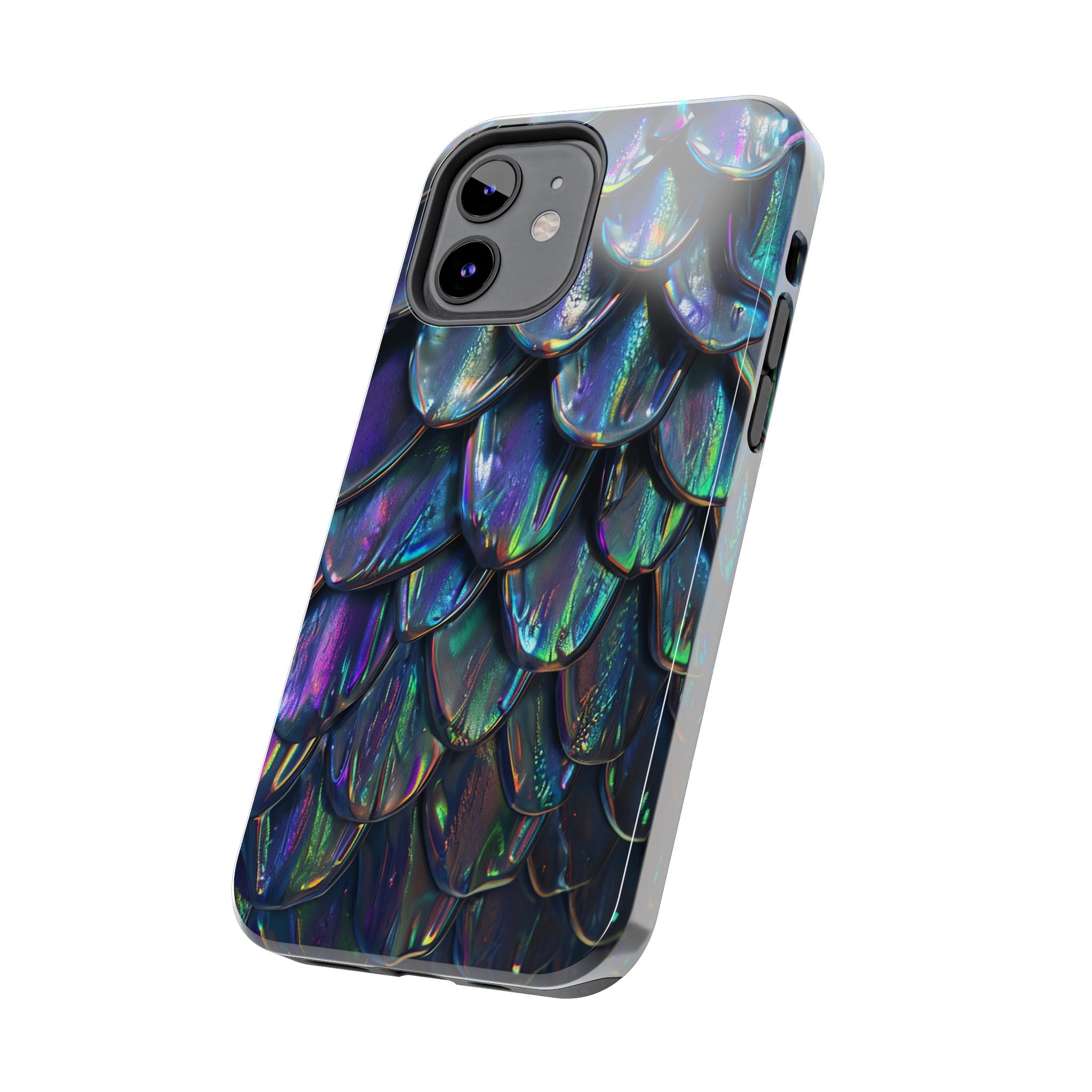 Holographic Mermaid Scale Tough Phone Case — Iridescent Protective Phone Cover