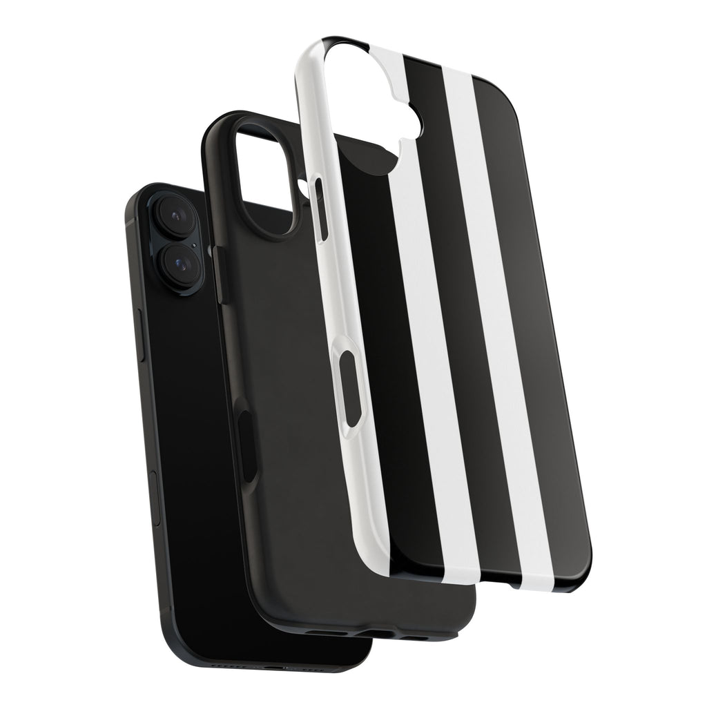 Black & White Bold Stripe Phone Case — Tough Protective Cover