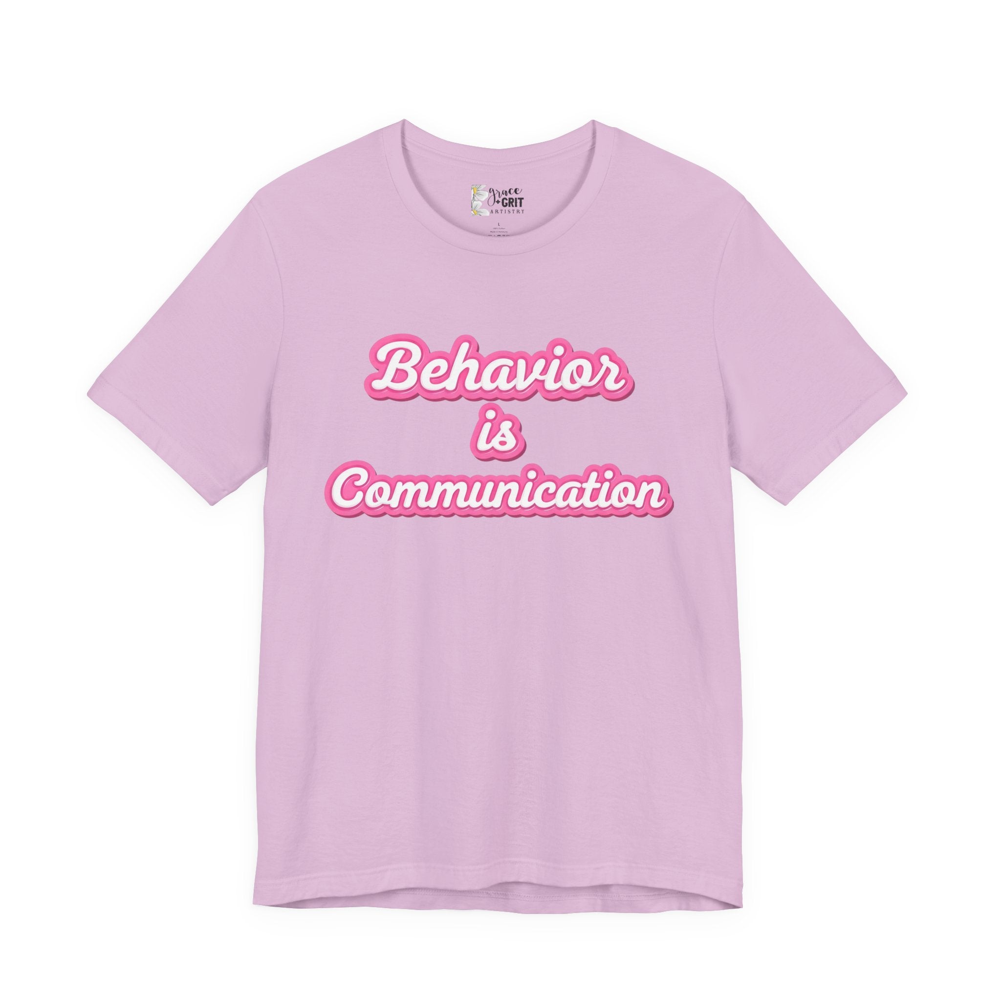 Behavior is Communication T-Shirt | Psychology Awareness Tee, Pink Script