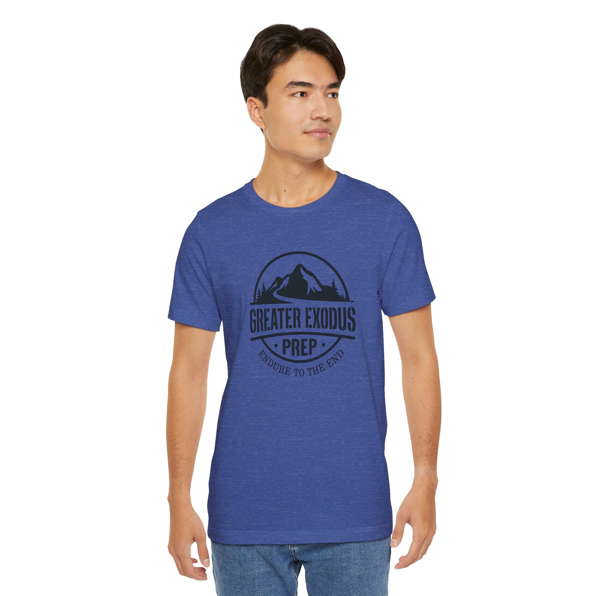 Greater Exodus Prep T-Shirt — Mountain Logo “Endure to the End” Adventure Tee