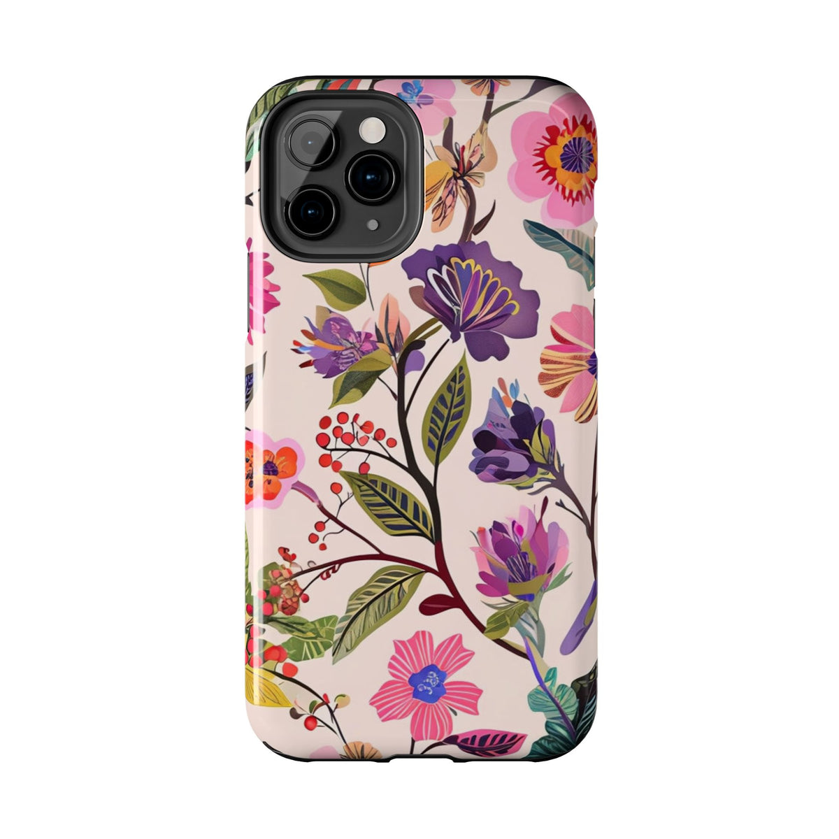 Floral Tough Phone Case – Colorful Botanical Flower Design