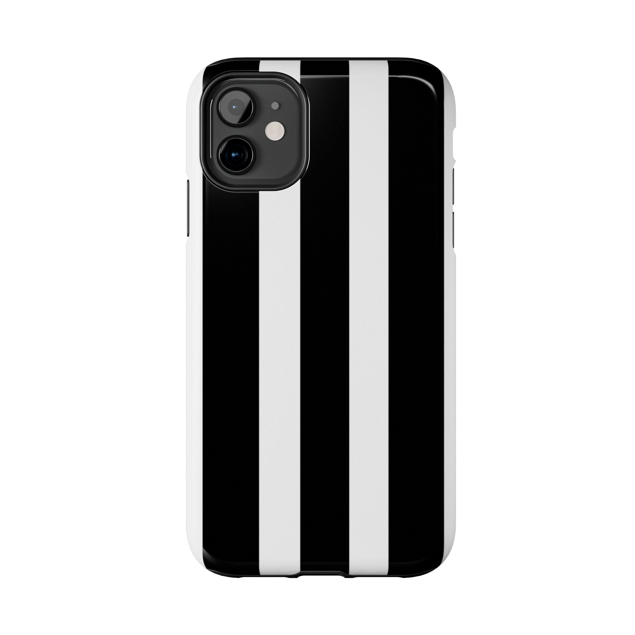 Black & White Bold Stripe Phone Case — Tough Protective Cover