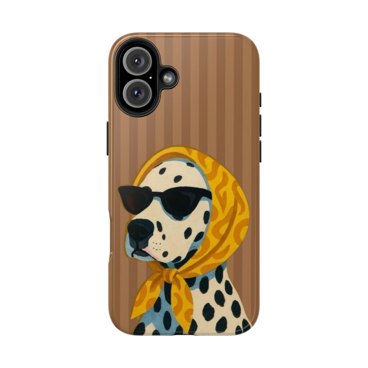 Dalmatian in Scarf Tough Phone Case — Retro Dog Print Protective Cover