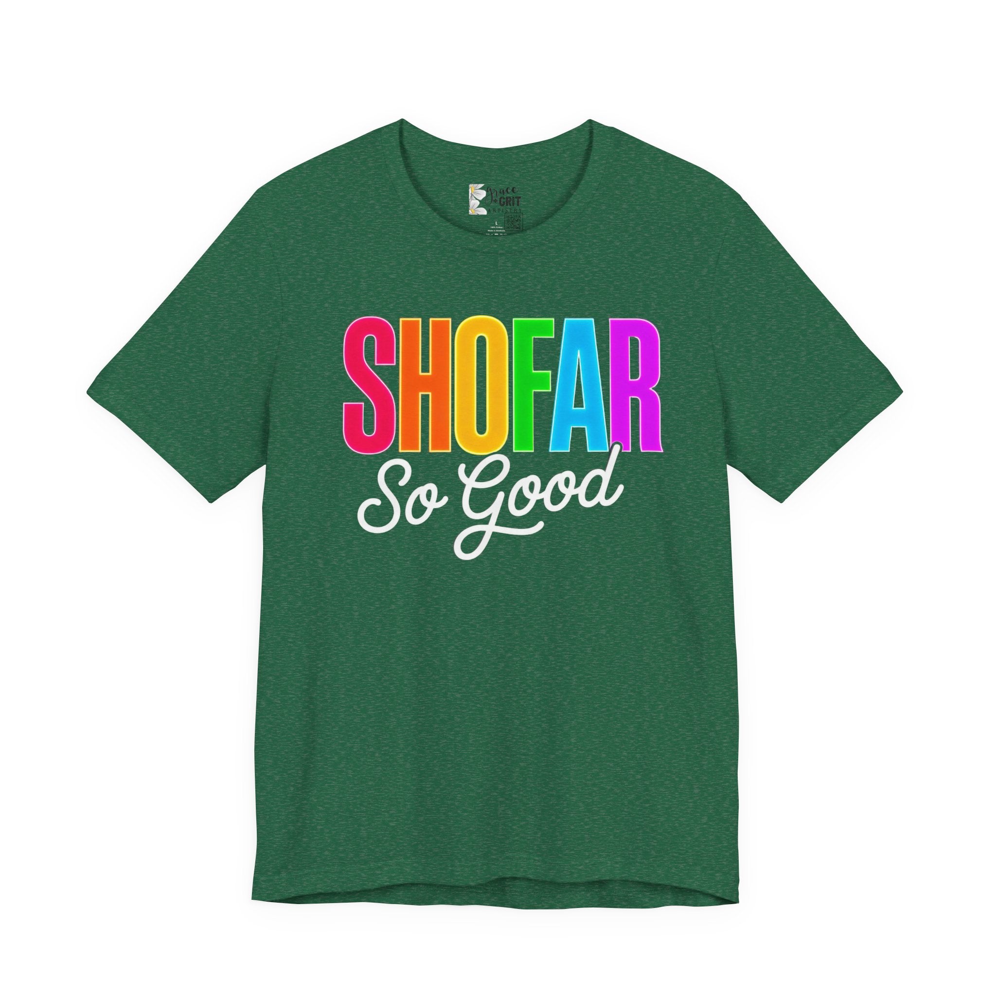 Shofar So Good Tee - Colorful Jewish Holiday Rosh Hashanah T-Shirt