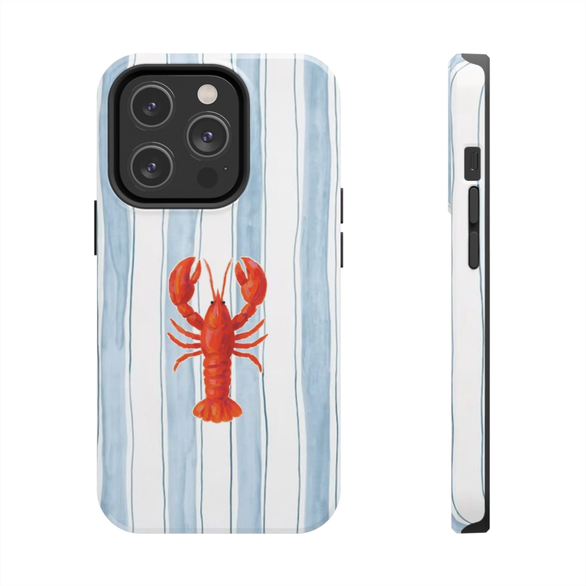Lobster Stripe Tough Phone Case — Coastal Nautical Protective Cover
