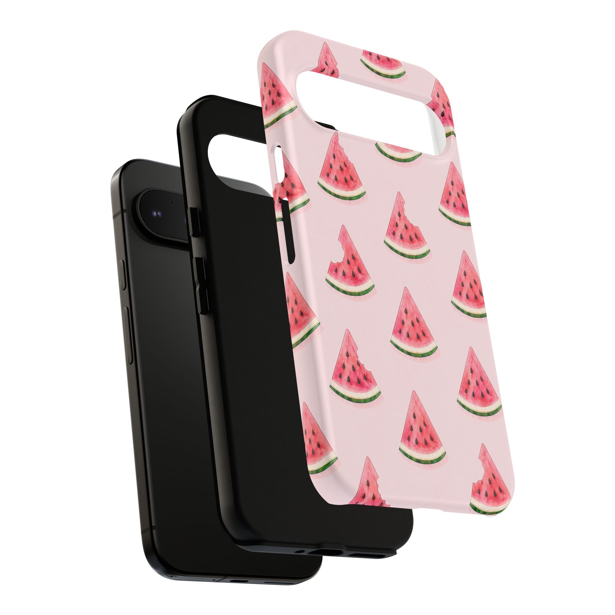 Watermelon Pattern Tough Phone Case — Pink Fruit Slice Protective Case