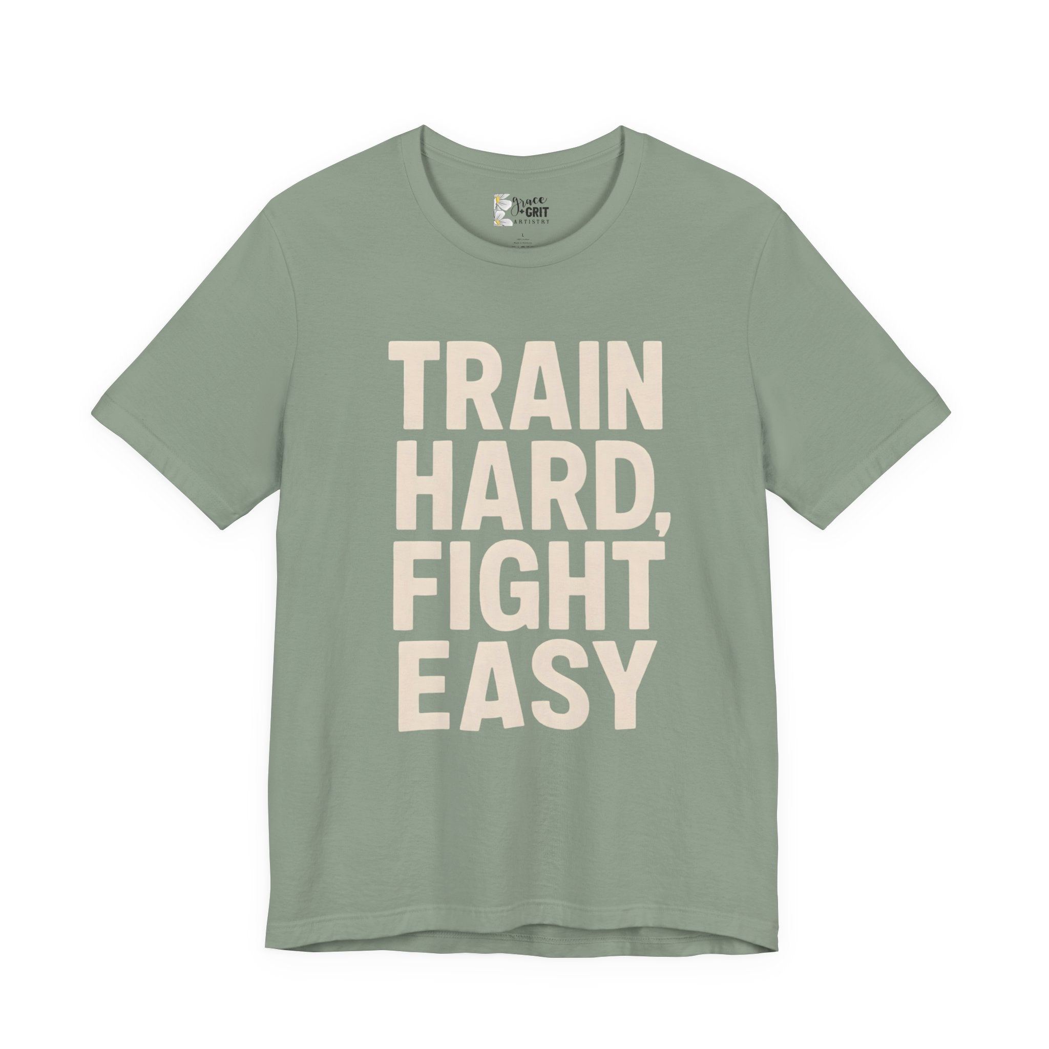 Train Hard Fight Easy Tee | Motivational Gym Workout Shirt