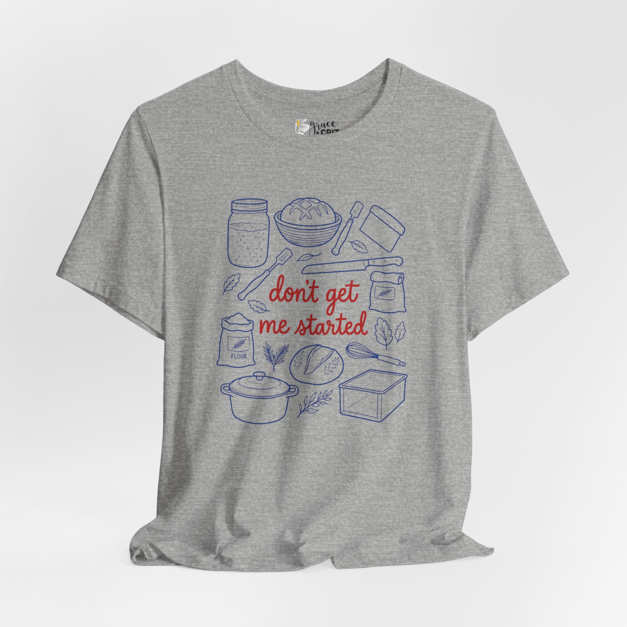 Cooking Tee — "Don't Get Me Started" Kitchen Illustration T-Shirt