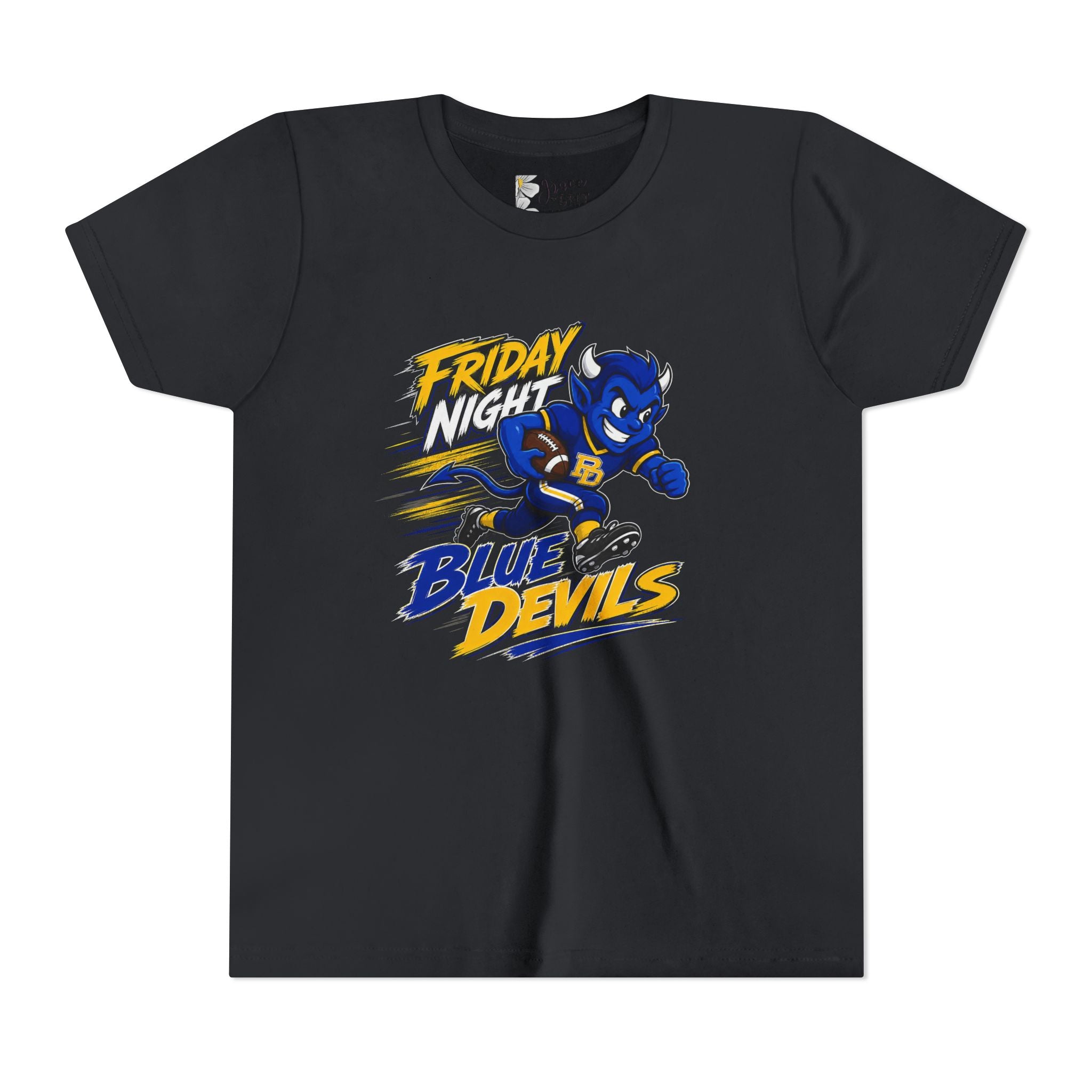 Friday Night Blue Devils Youth T‑Shirt – Football Mascot Tee