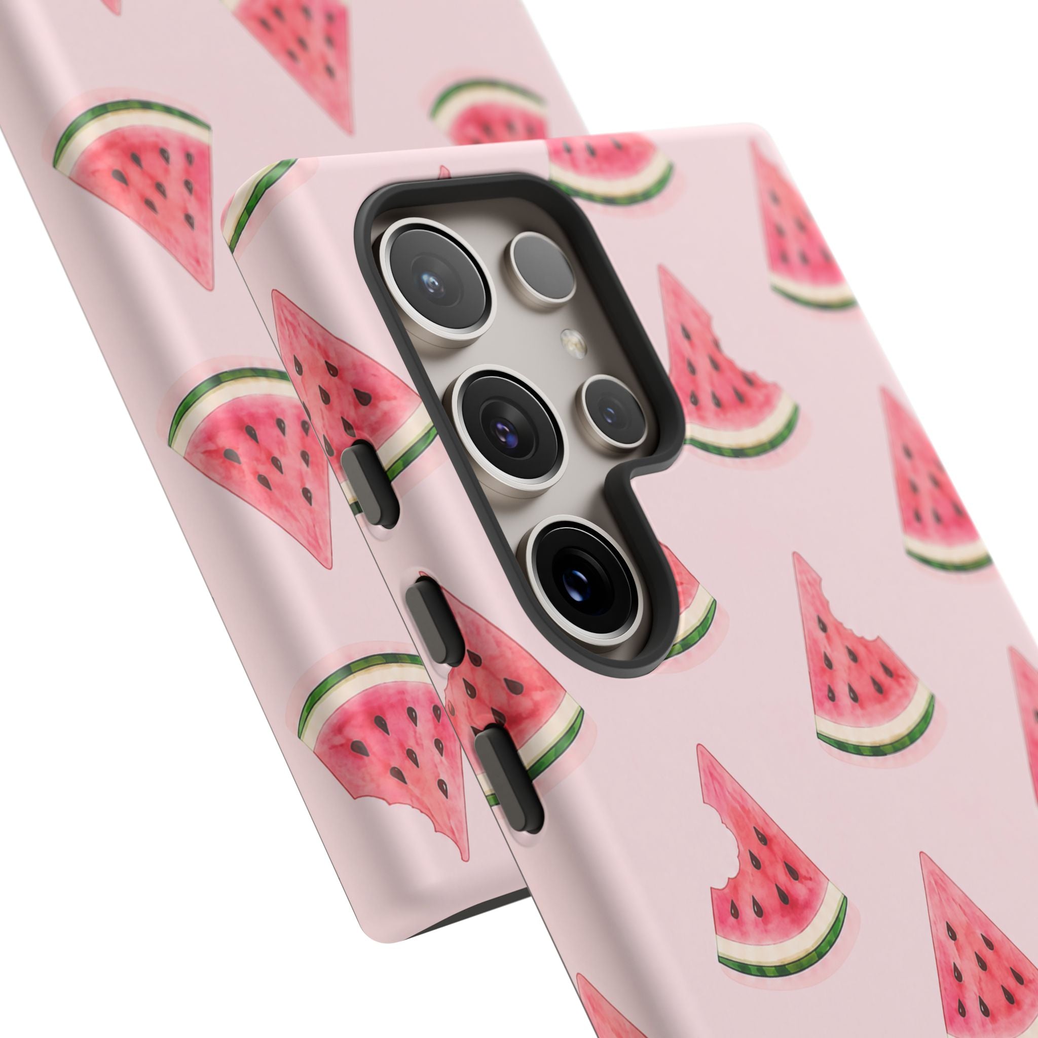 Watermelon Pattern Tough Phone Case — Pink Fruit Slice Protective Case
