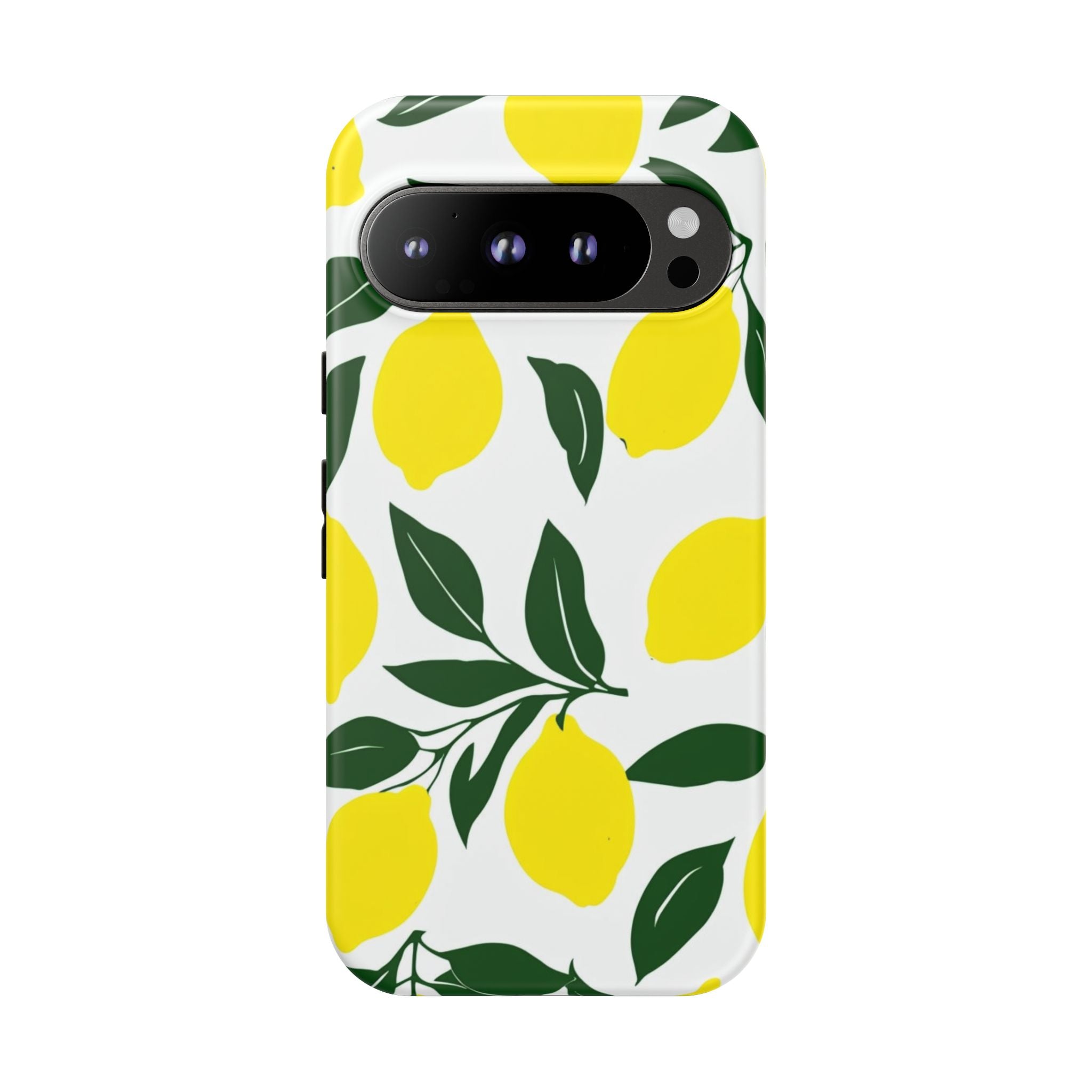 Lemon Pattern Tough Phone Case — Bright Citrus Protective Cover