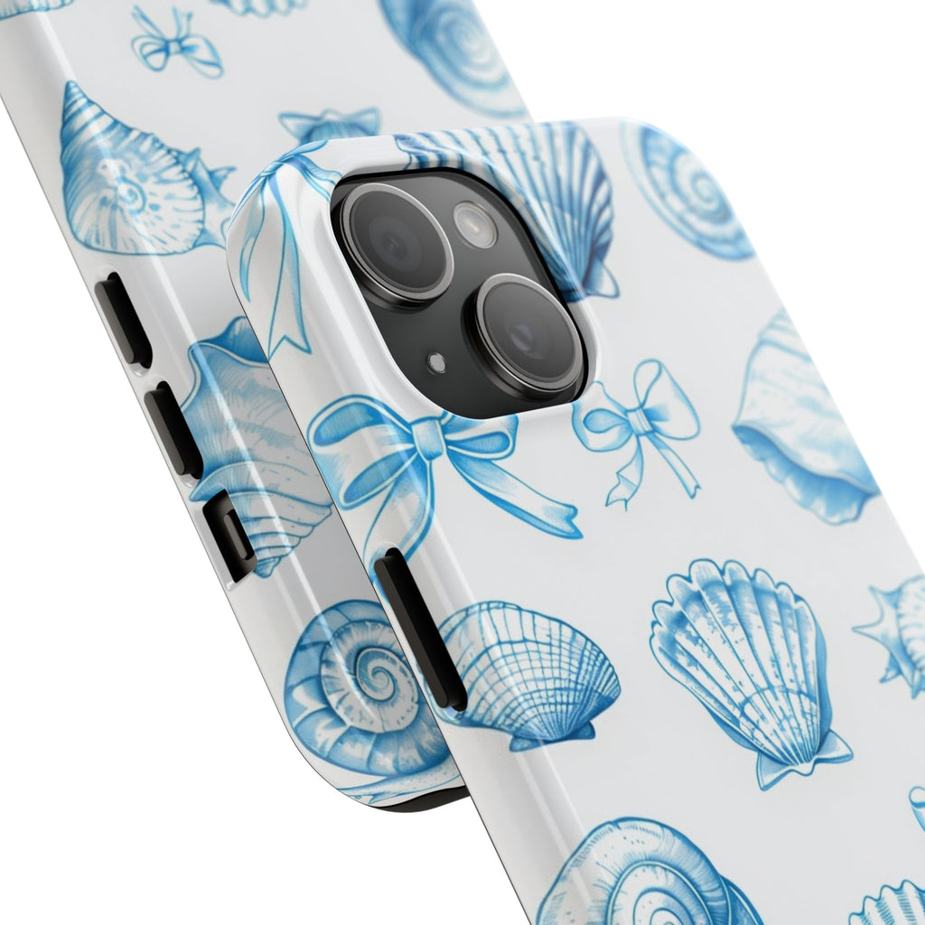 Seashell Blue Tough Phone Case – Coastal Shell Pattern Protective Cover