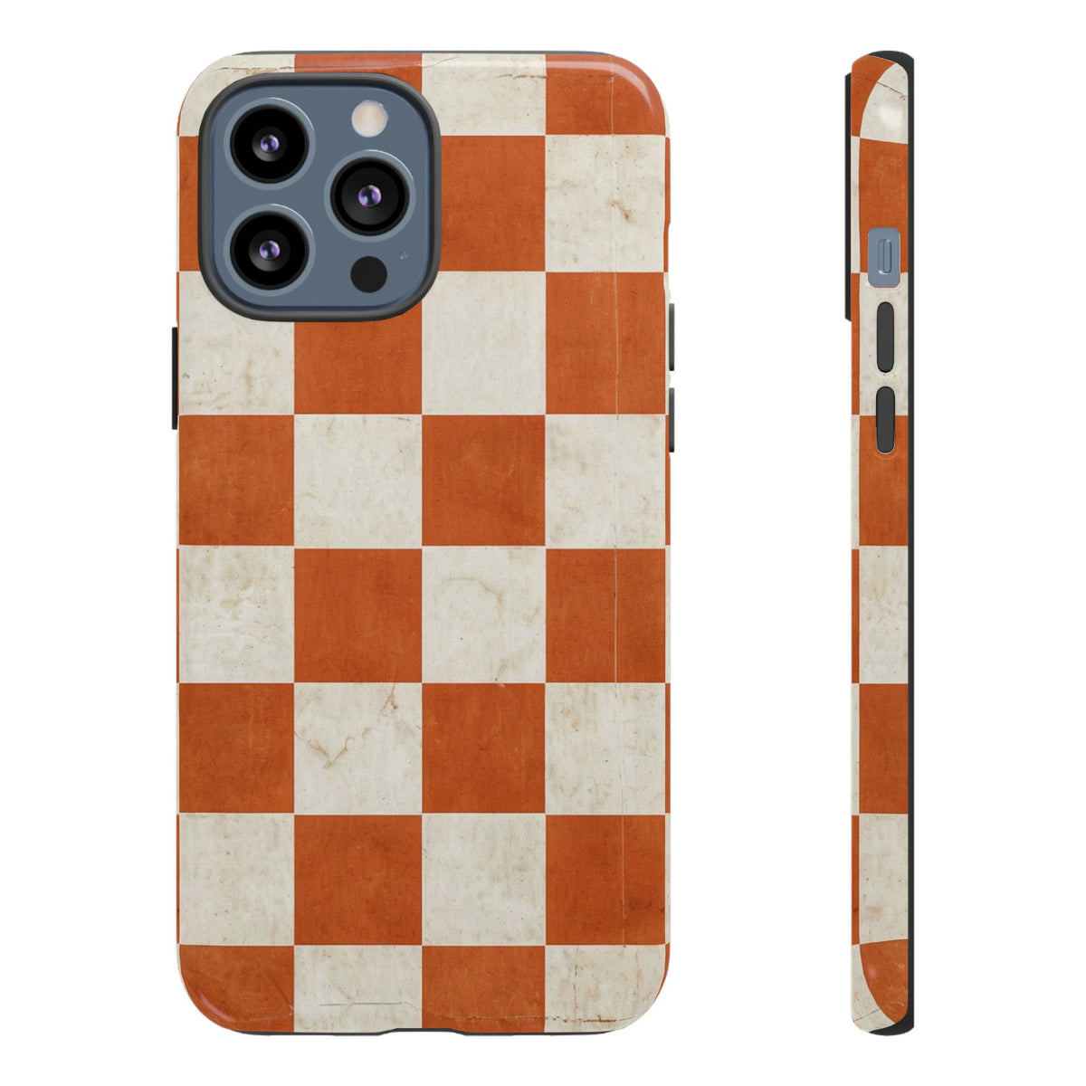 Vintage Orange Checkerboard Tough Phone Case
