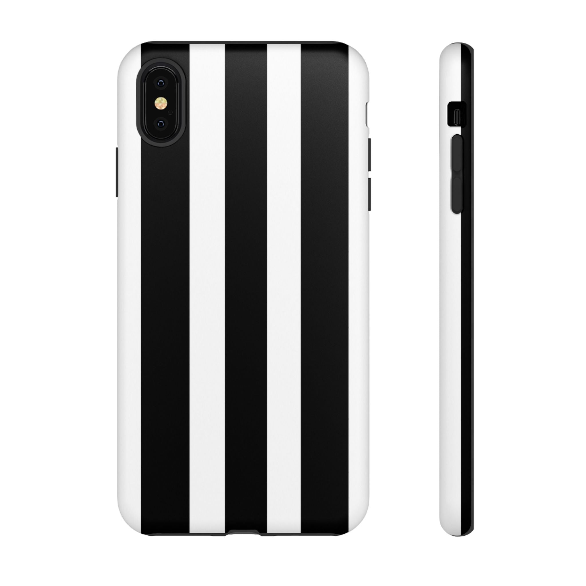 Black & White Vertical Stripe Phone Case — Tough Protective iPhone Cover