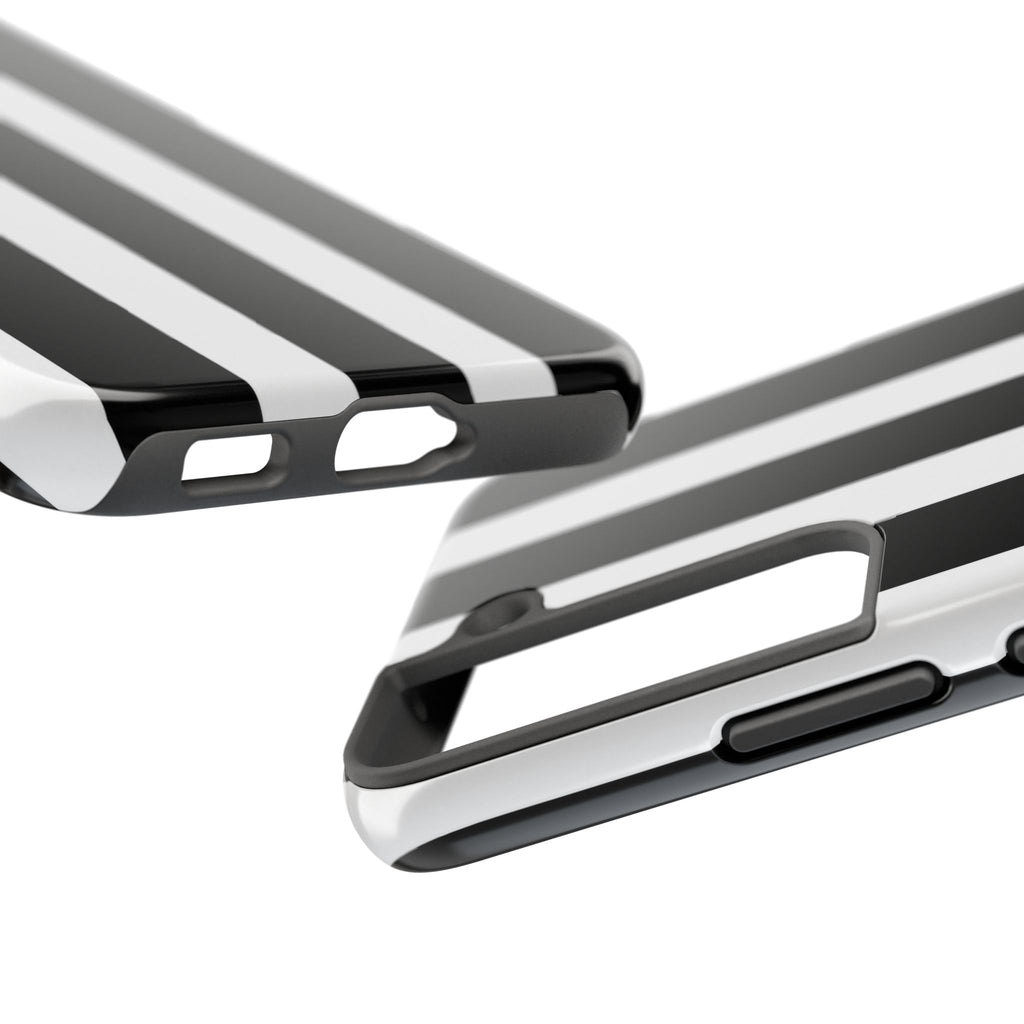 Black & White Bold Stripe Phone Case — Tough Protective Cover