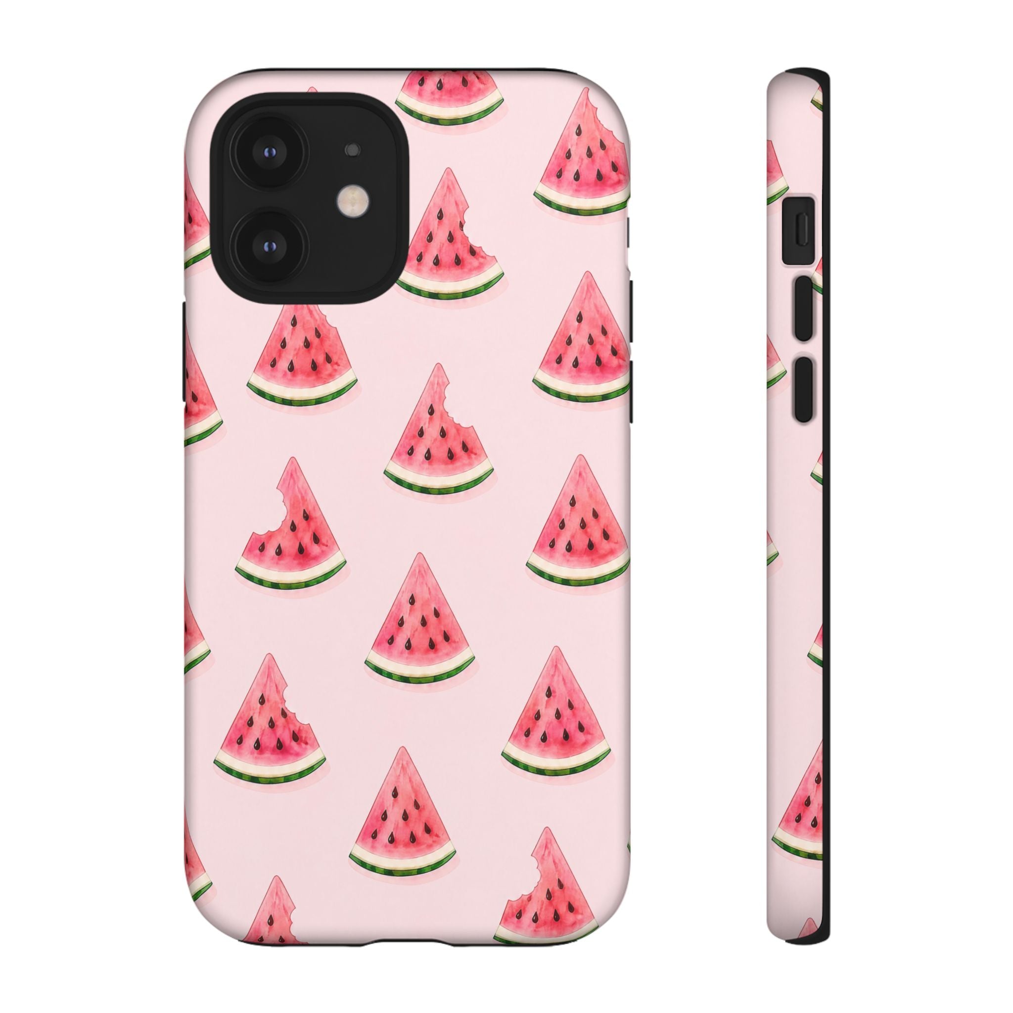 Watermelon Pattern Tough Phone Case — Pink Fruit Slice Protective Case