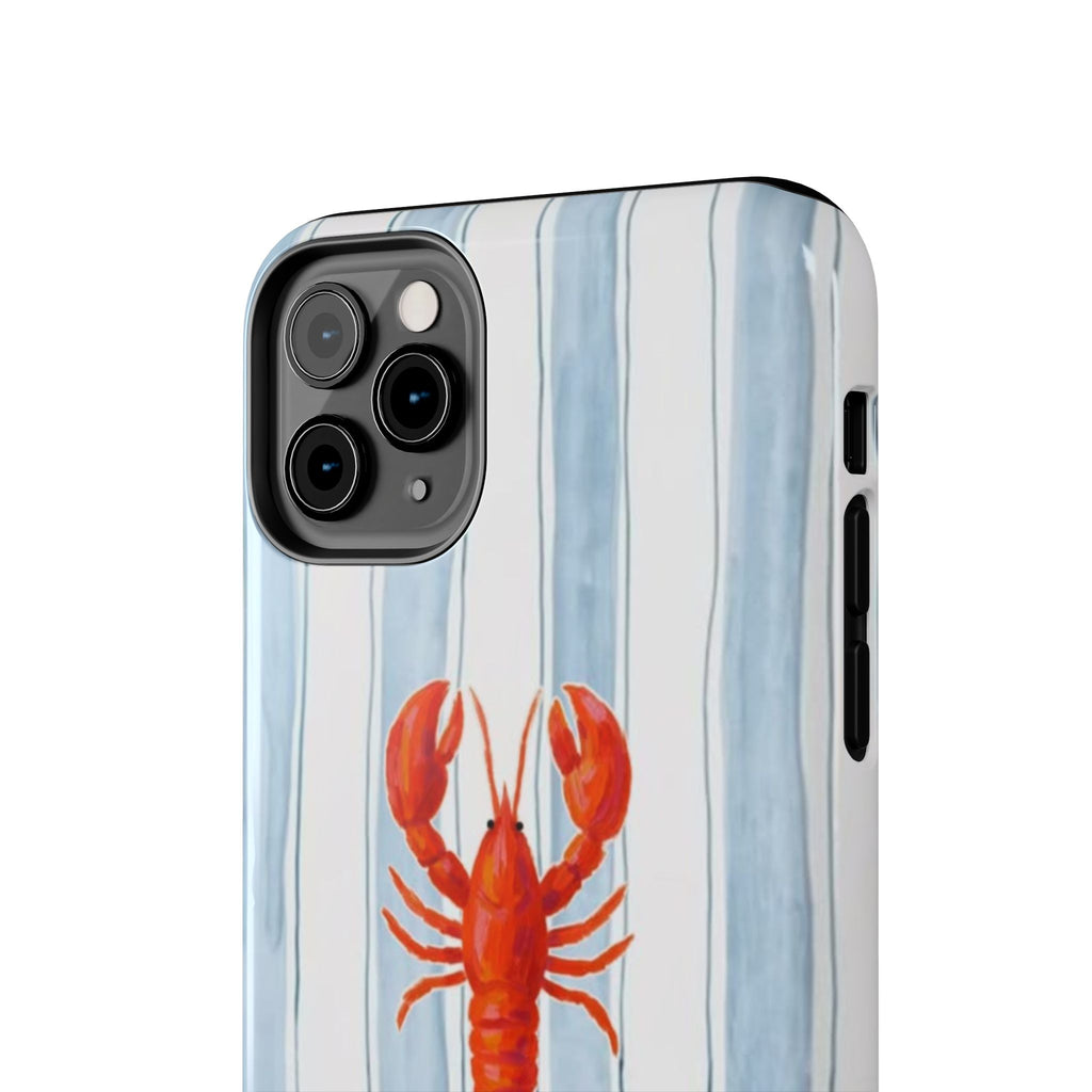 Lobster Stripe Tough Phone Case — Coastal Nautical Protective Cover
