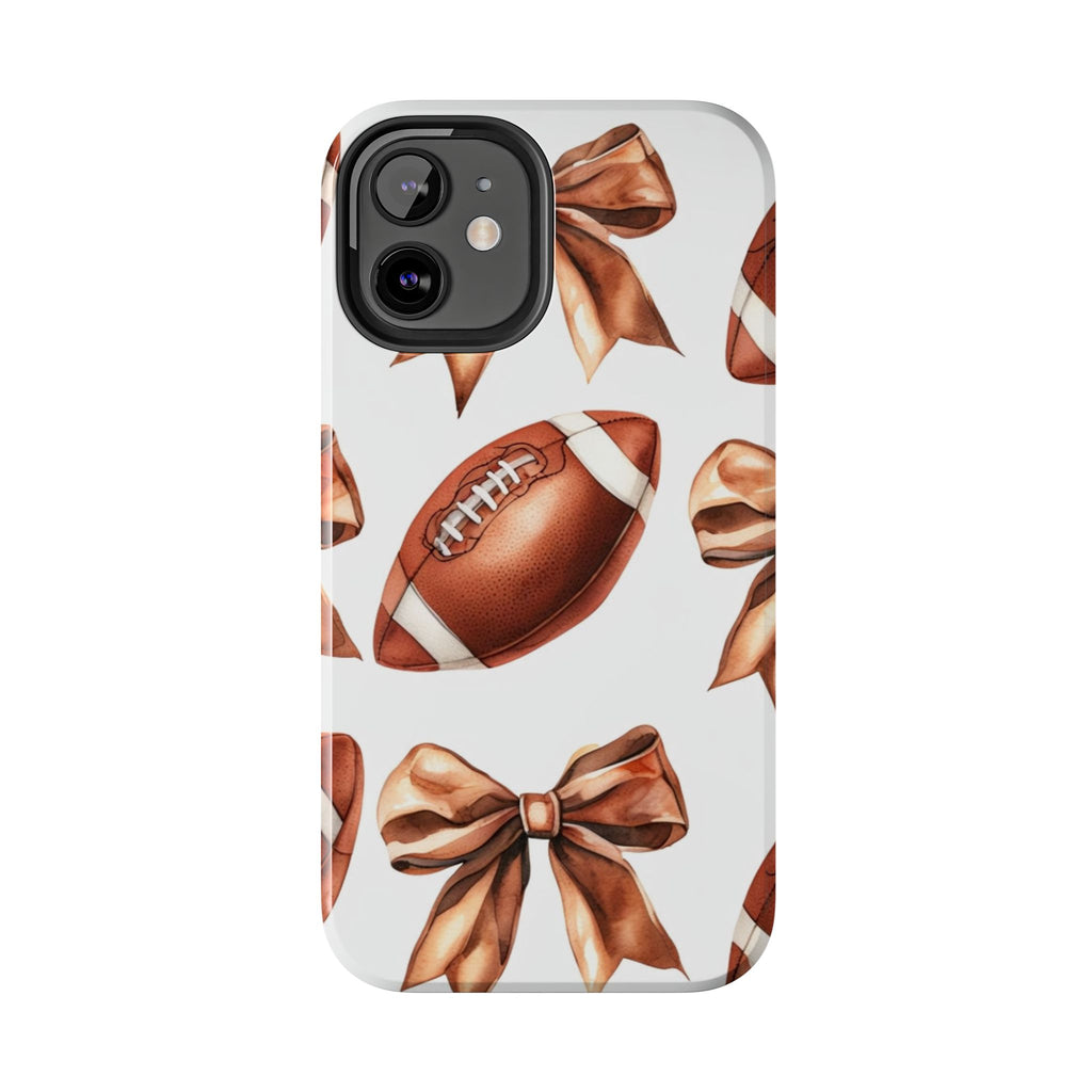 Tough Phone Case – Football & Bow Pattern