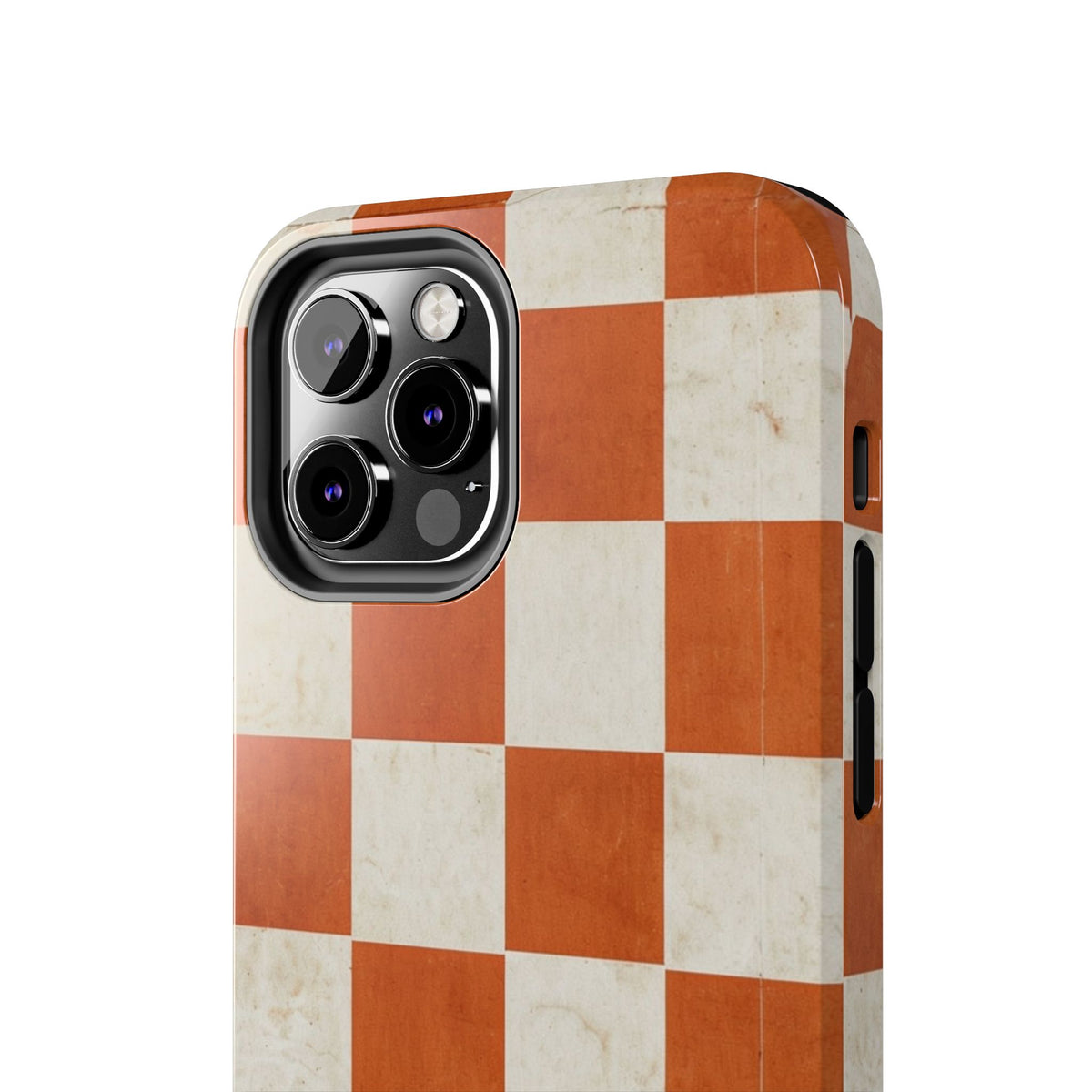 Orange and Cream Checkerboard Tough Phone Case