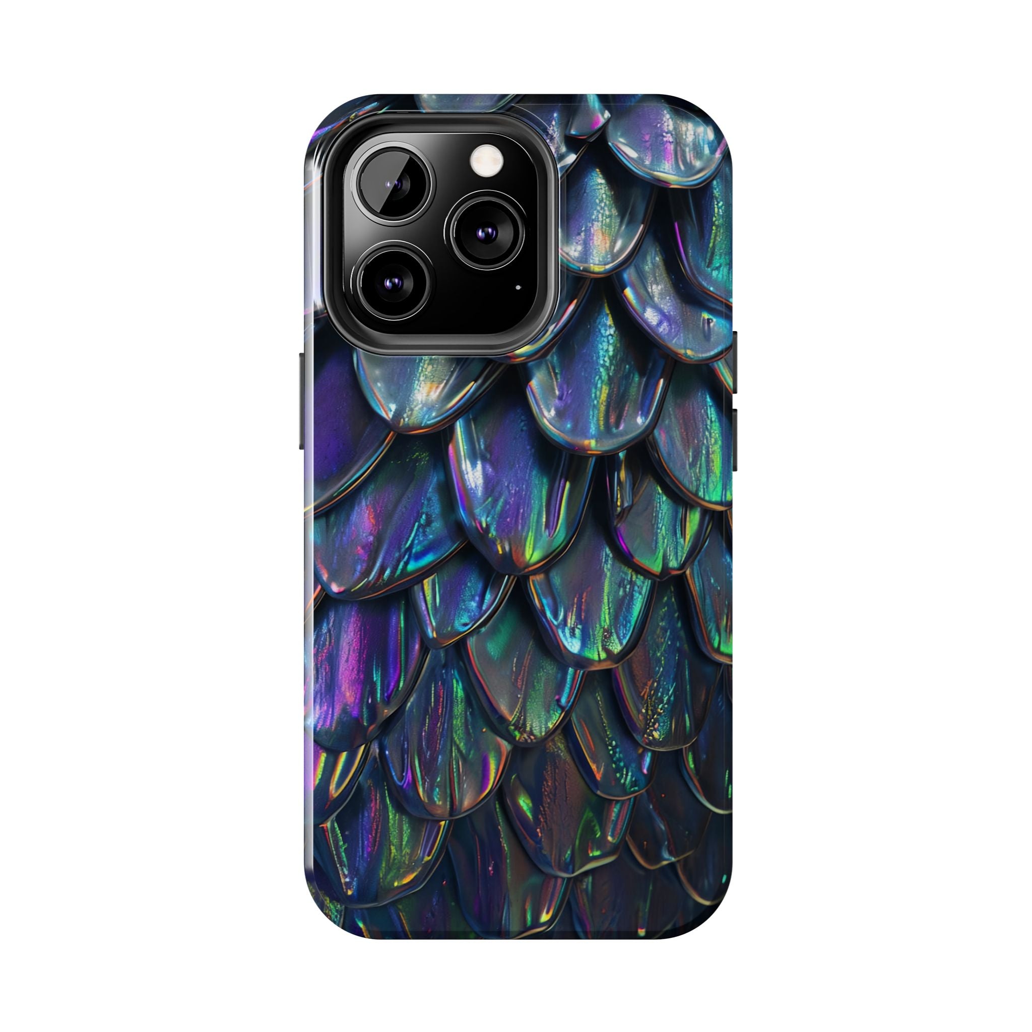 Holographic Mermaid Scale Tough Phone Case — Iridescent Protective Phone Cover