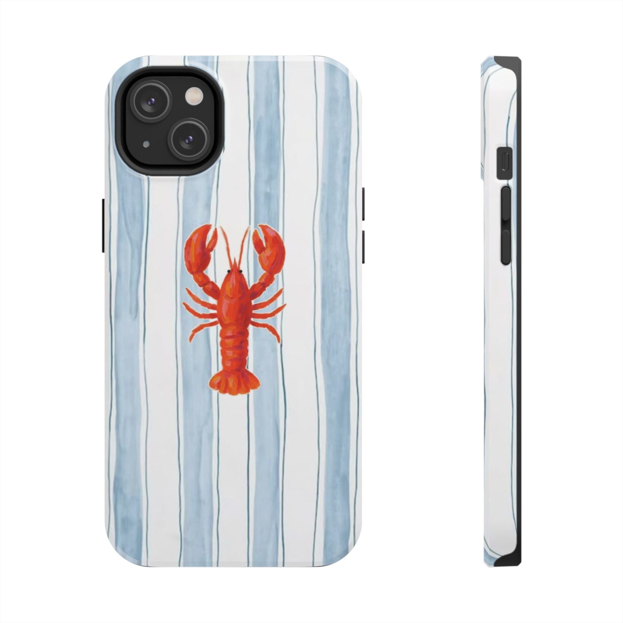 Lobster Stripe Tough Phone Case — Coastal Nautical Protective Cover