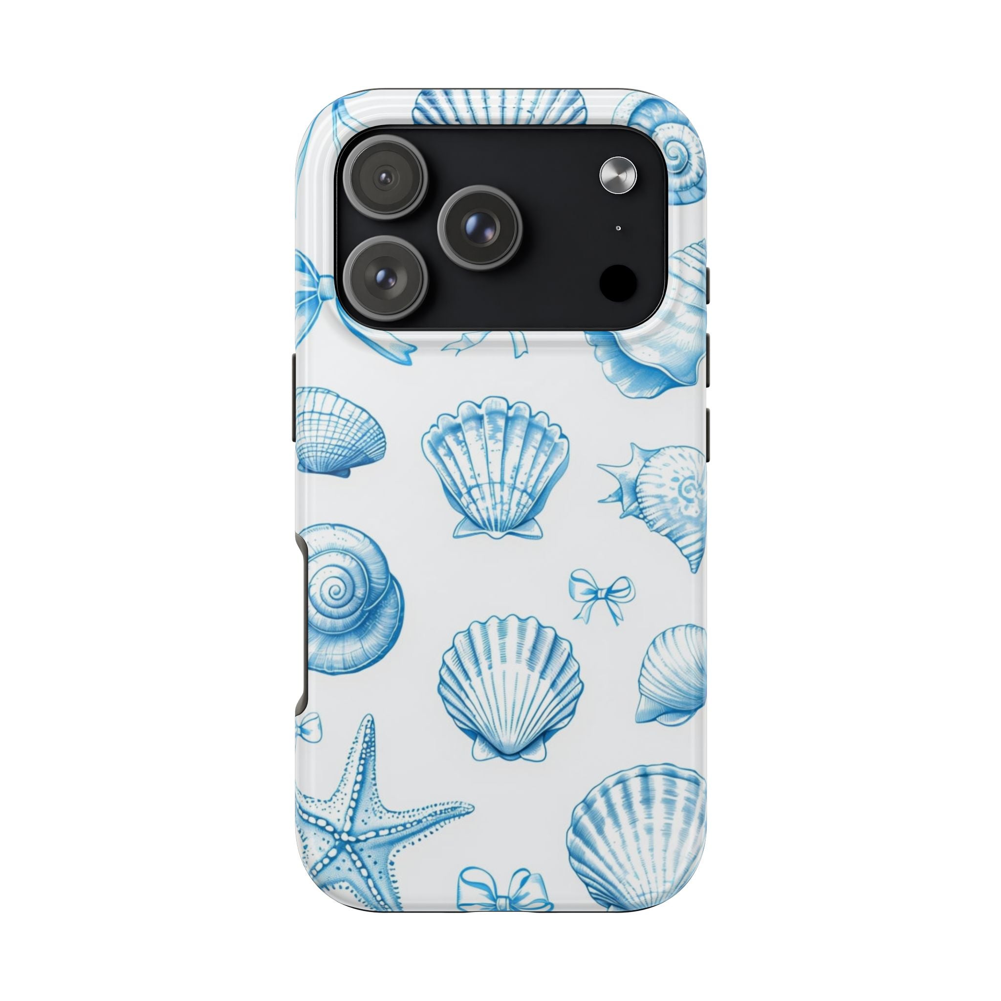 Seashell Blue Tough Phone Case – Coastal Shell Pattern Protective Cover