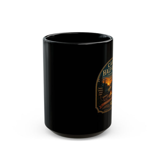 Camp Half-Blood Black Mug — Mythical Cabin & Campfire Coffee Cup (11oz/15oz)