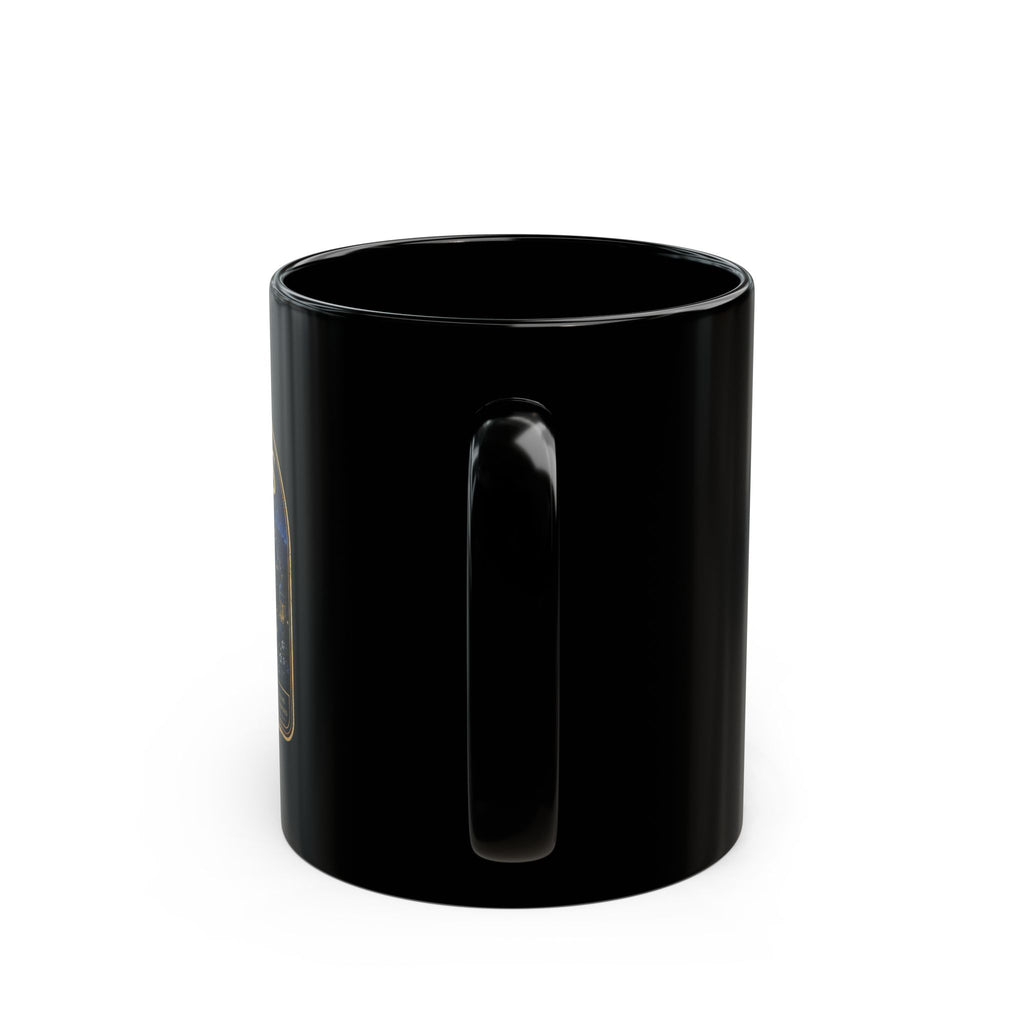 Velaris National Park Mug — Black Coffee Cup with Night Sky Cityscape