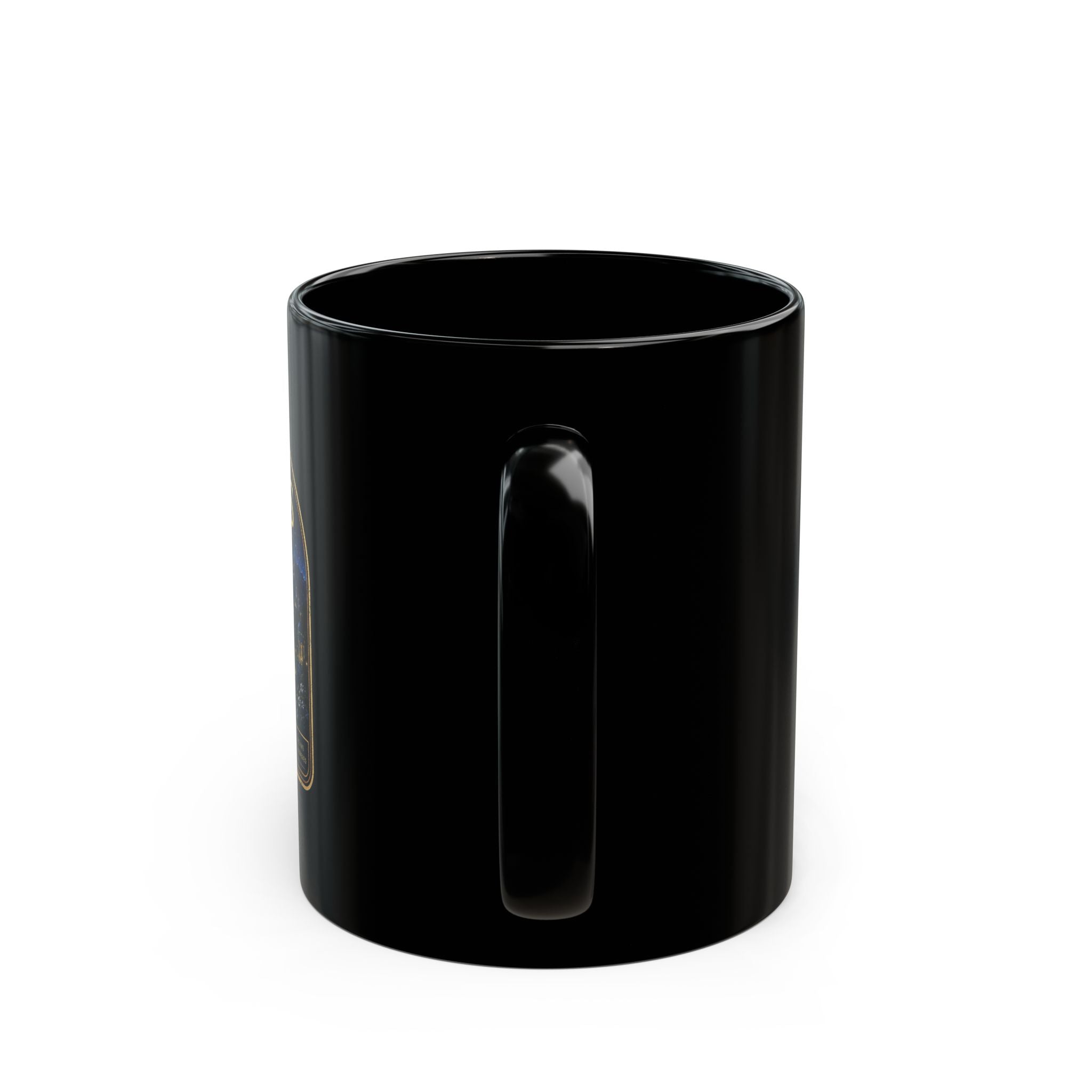 Velaris National Park Mug — Black Coffee Cup with Night Sky Cityscape
