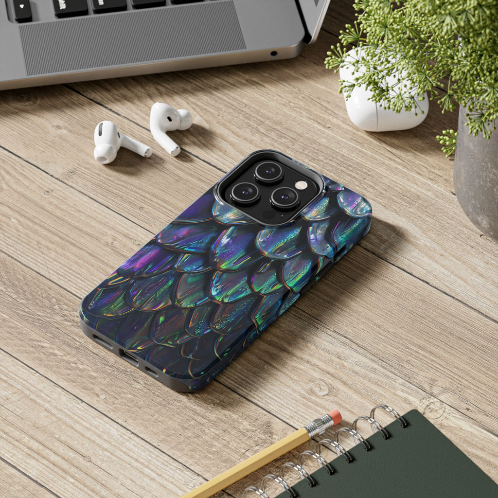 Holographic Mermaid Scale Tough Phone Case — Iridescent Protective Phone Cover