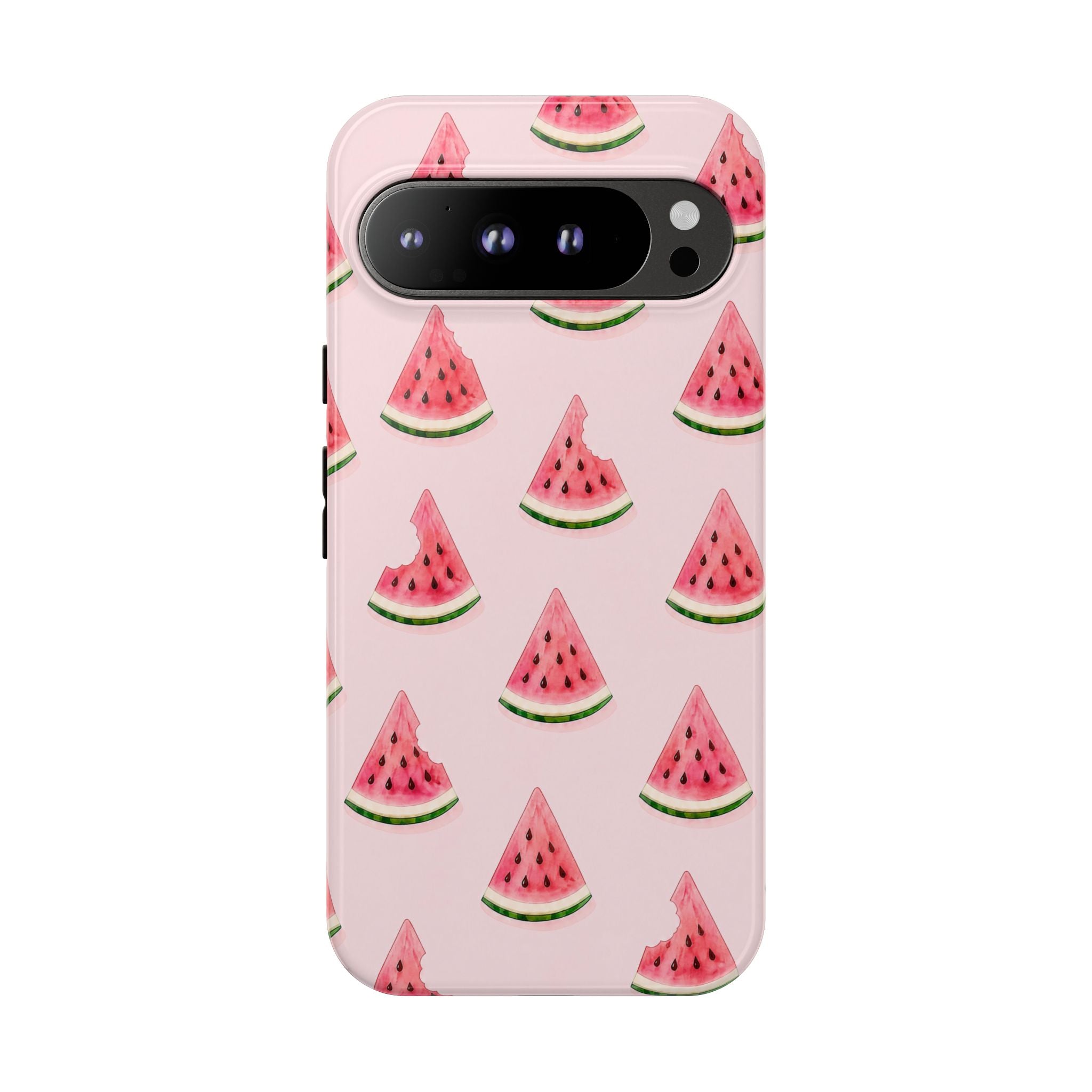 Watermelon Pattern Tough Phone Case — Pink Fruit Slice Protective Case