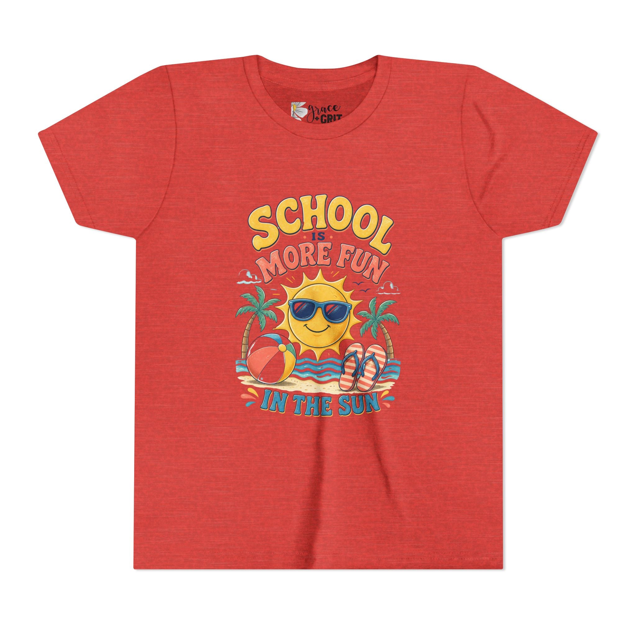 Youth Tee — "School Is More Fun in the Sun" Summer Vacation Shirt