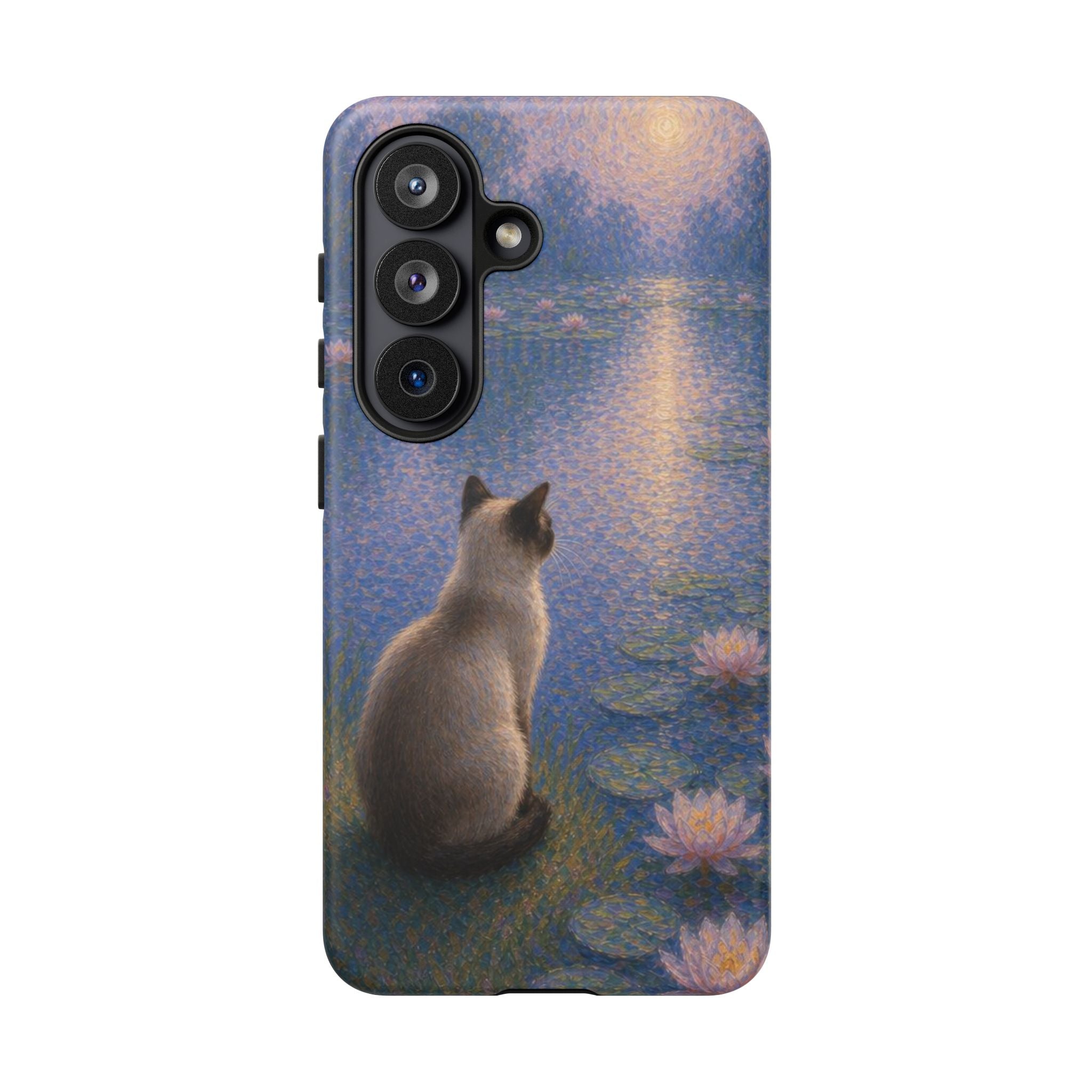 Cat Moonlight Phone Case — Serene Siamese by Lily Pond