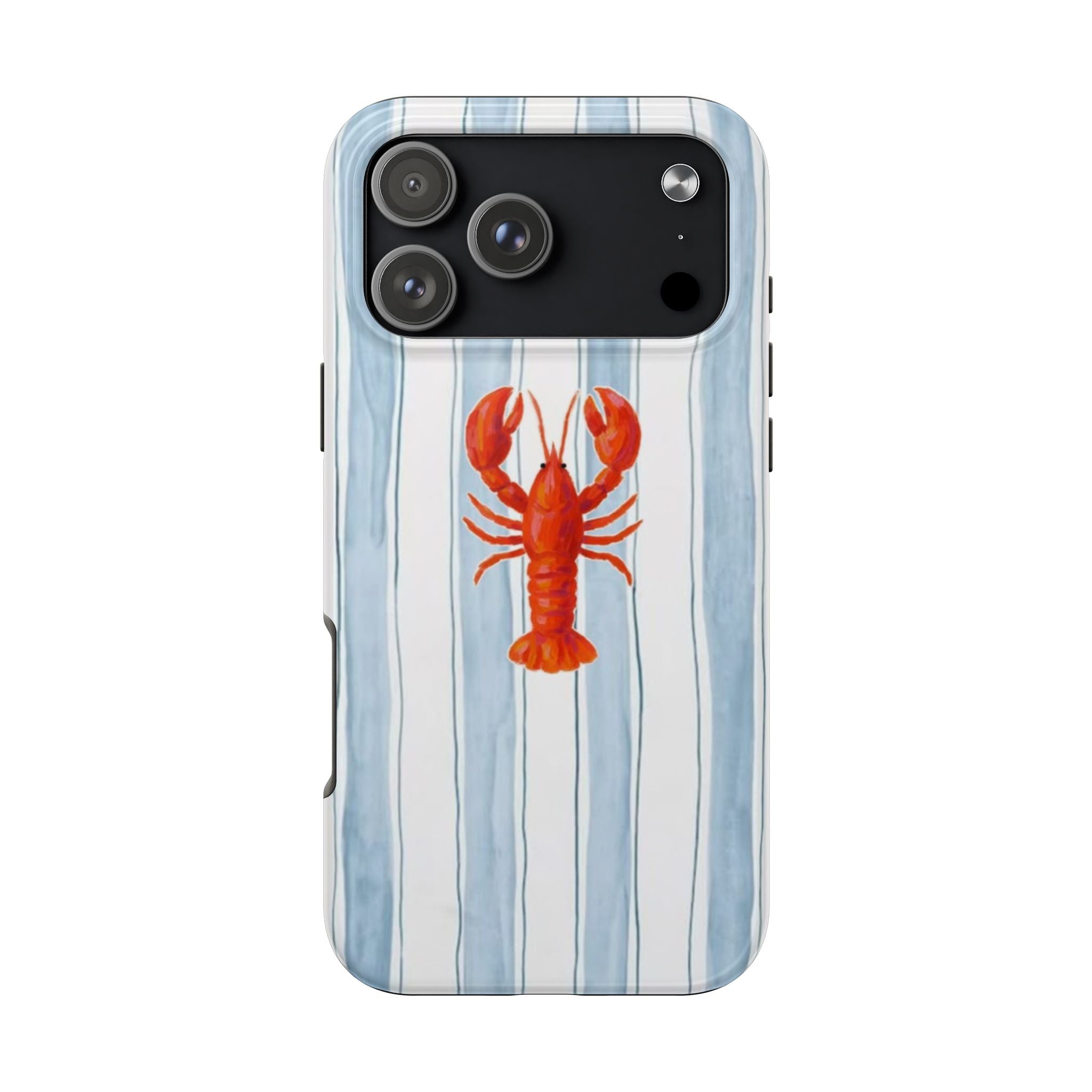 Lobster Stripe Tough Phone Case — Coastal Nautical Protective Cover