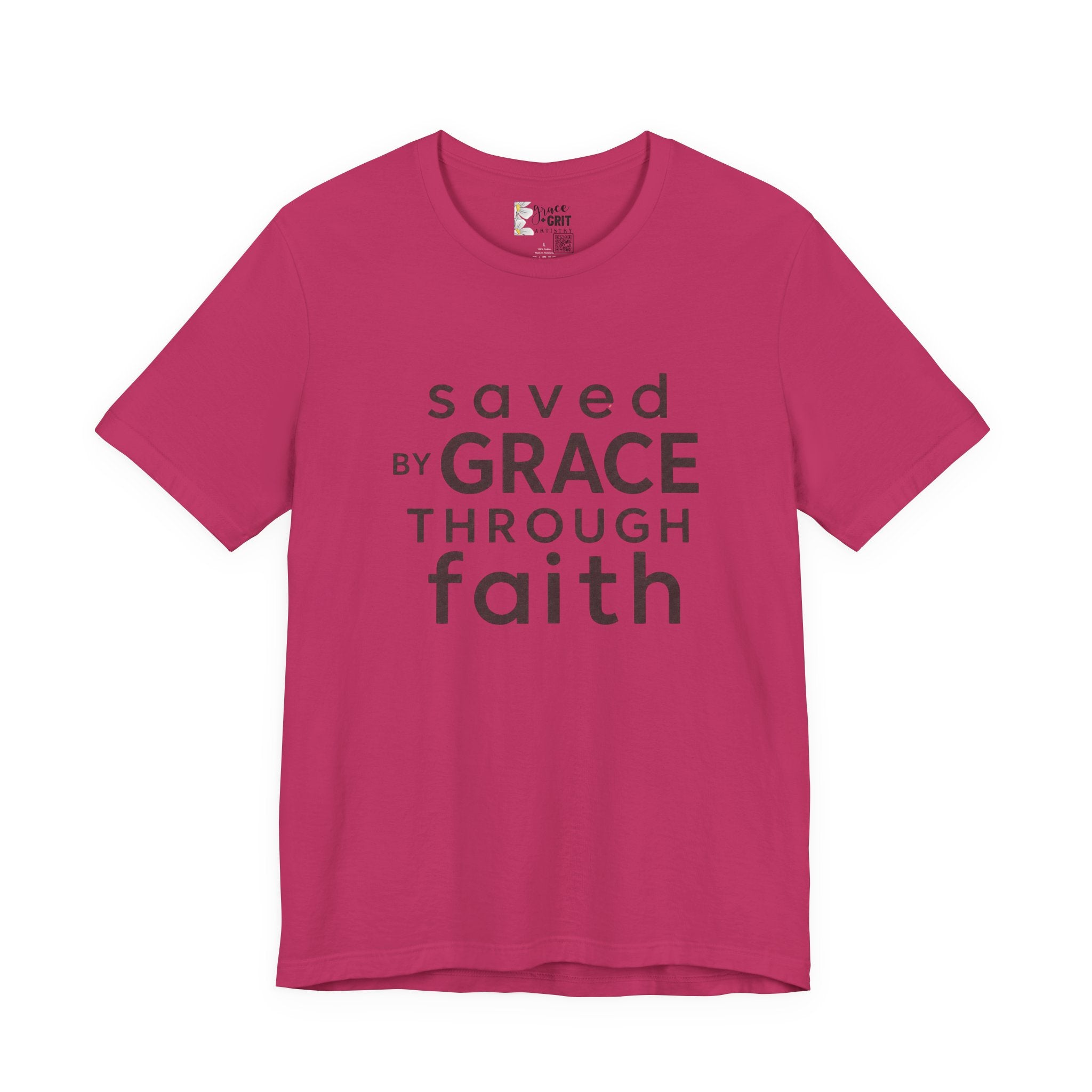 Saved by Grace Through Faith T-Shirt — Christian Faith Inspirational Tee