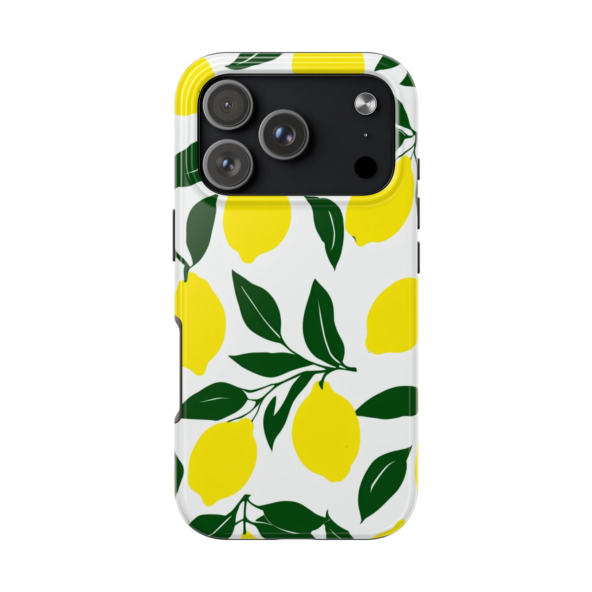 Lemon Pattern Tough Phone Case — Bright Citrus Protective Phone Cover