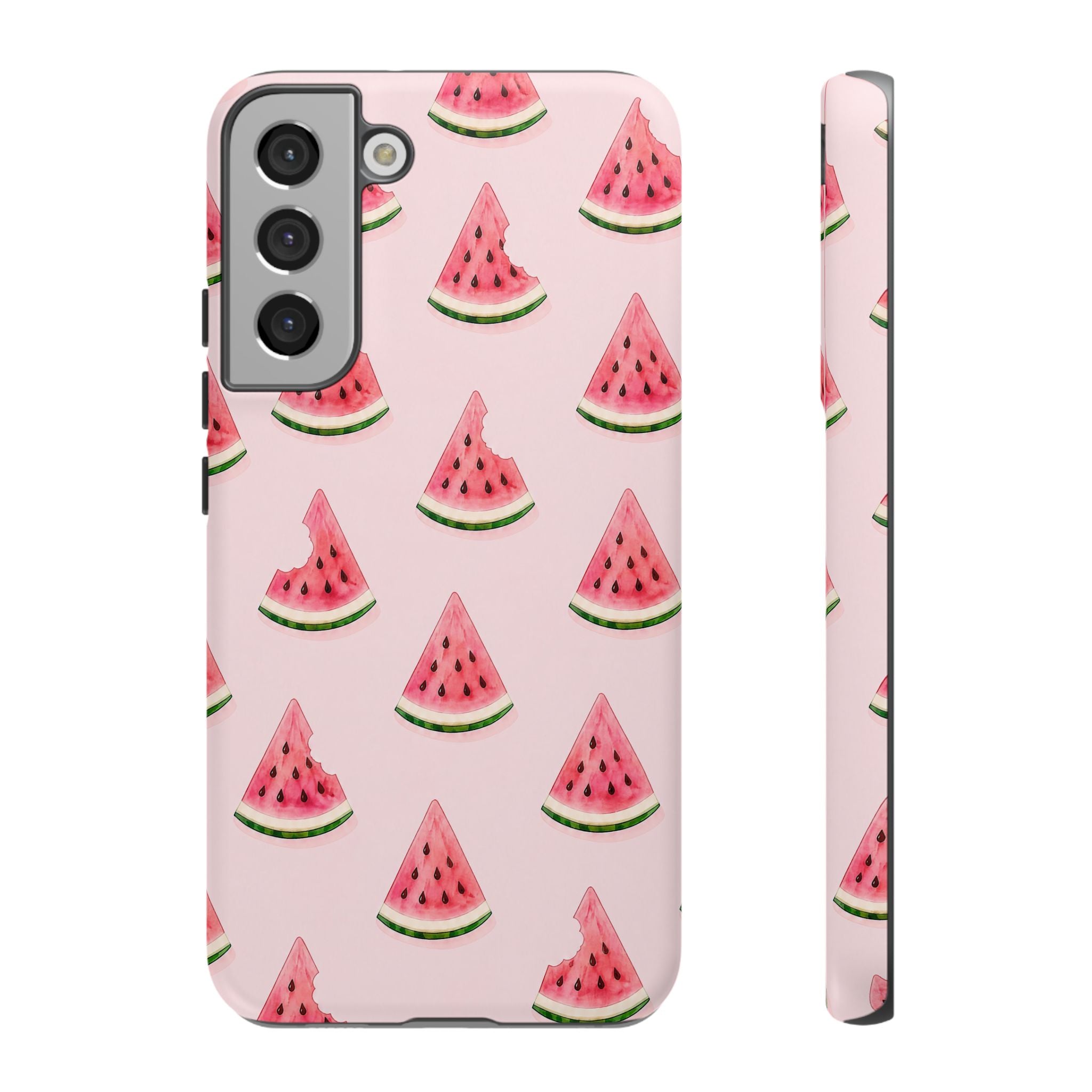 Watermelon Pattern Tough Phone Case — Pink Fruit Slice Protective Case