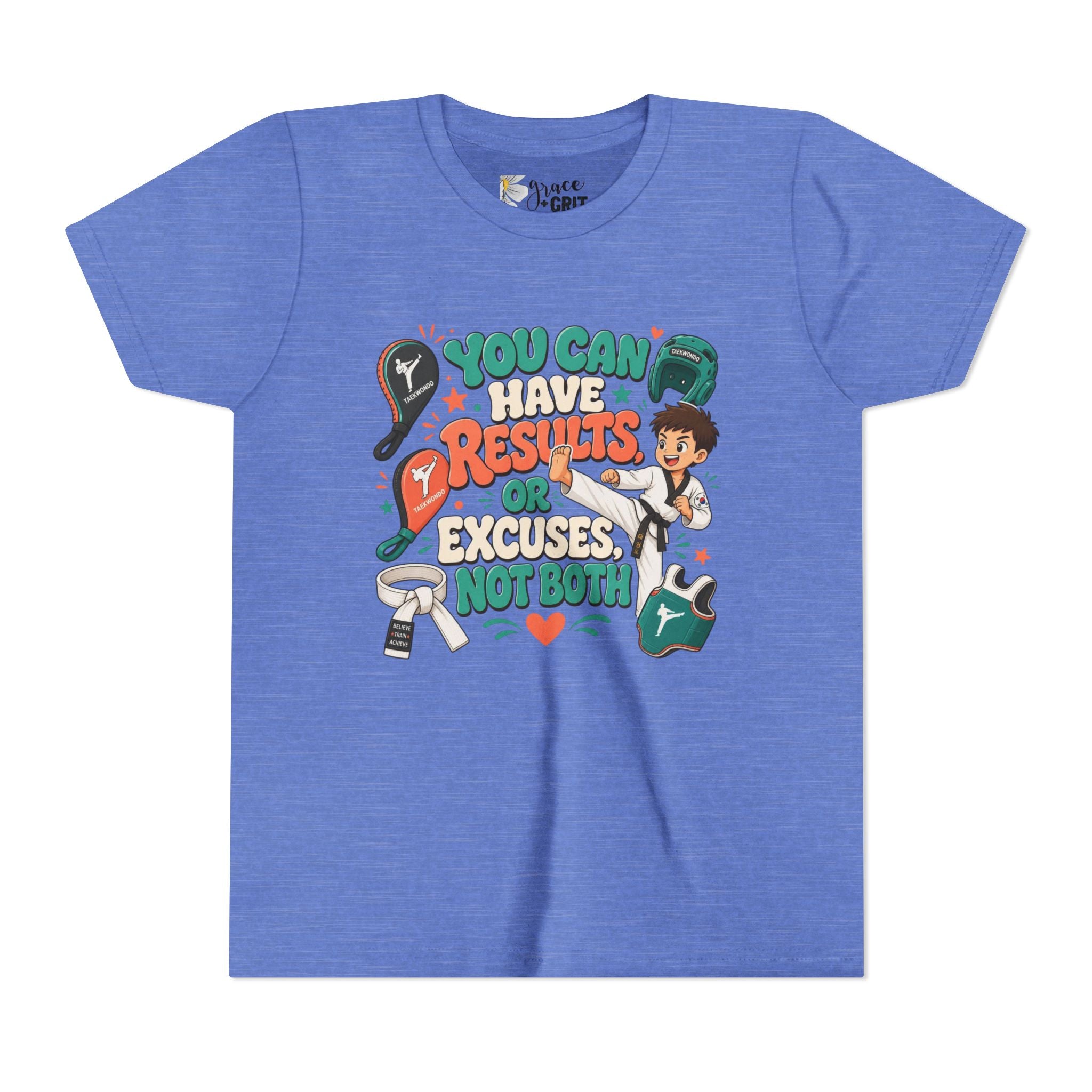 You Can Have Results Or Excuses Not Both Youth Tee | Motivational Kid Shirt