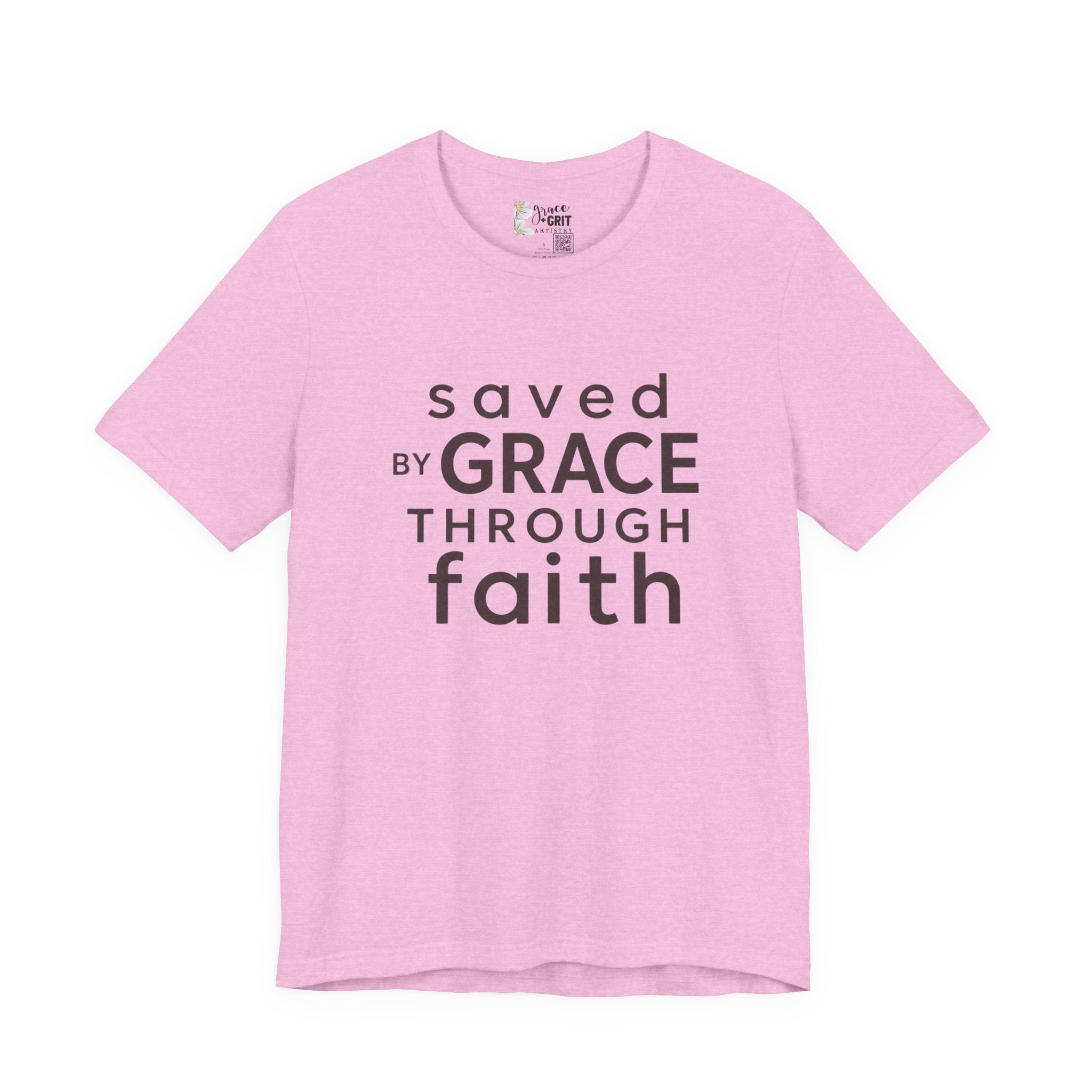 Saved by Grace Through Faith T-Shirt — Christian Faith Inspirational Tee