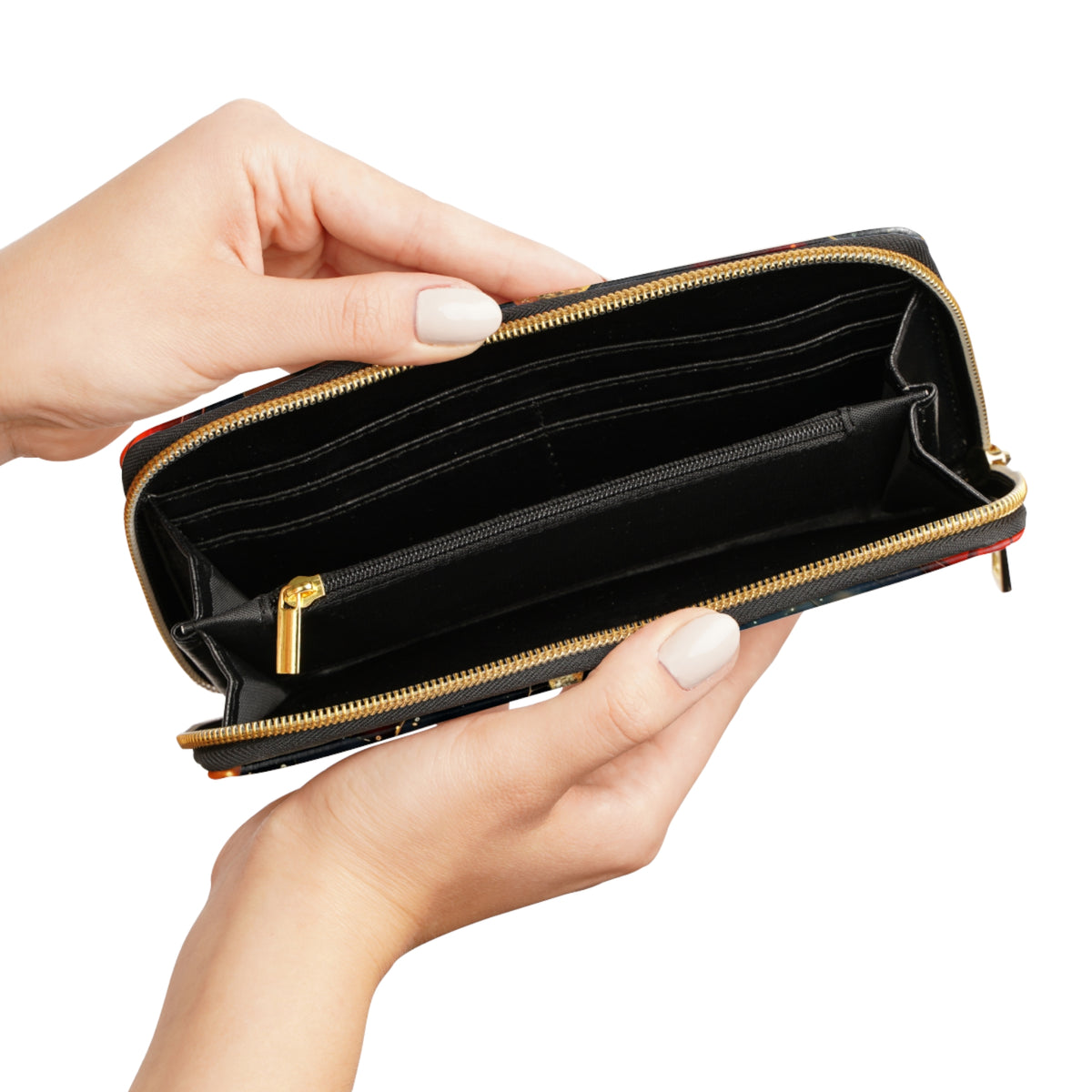 Abstract Geode Marble Zipper Wallet