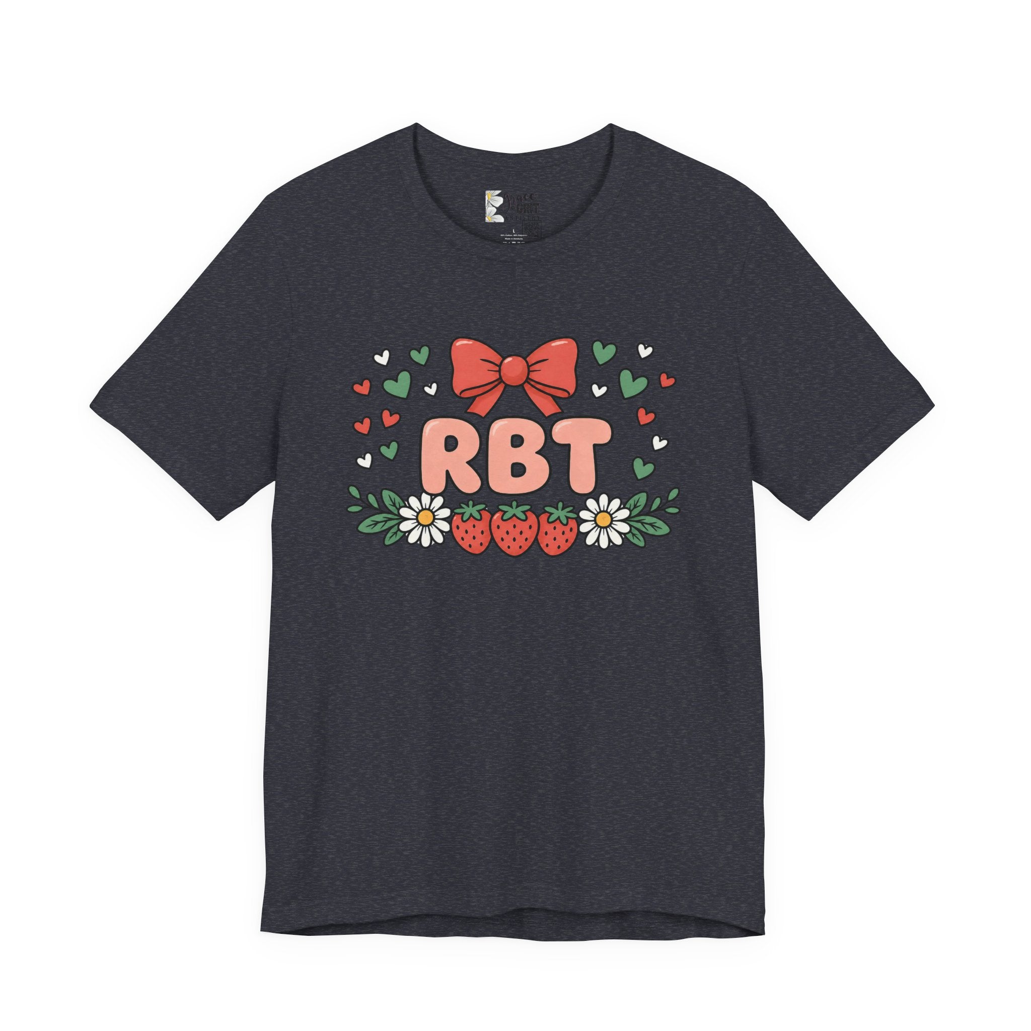 Strawberry Bow RBT Tee — Cute Floral Graphic T-Shirt
