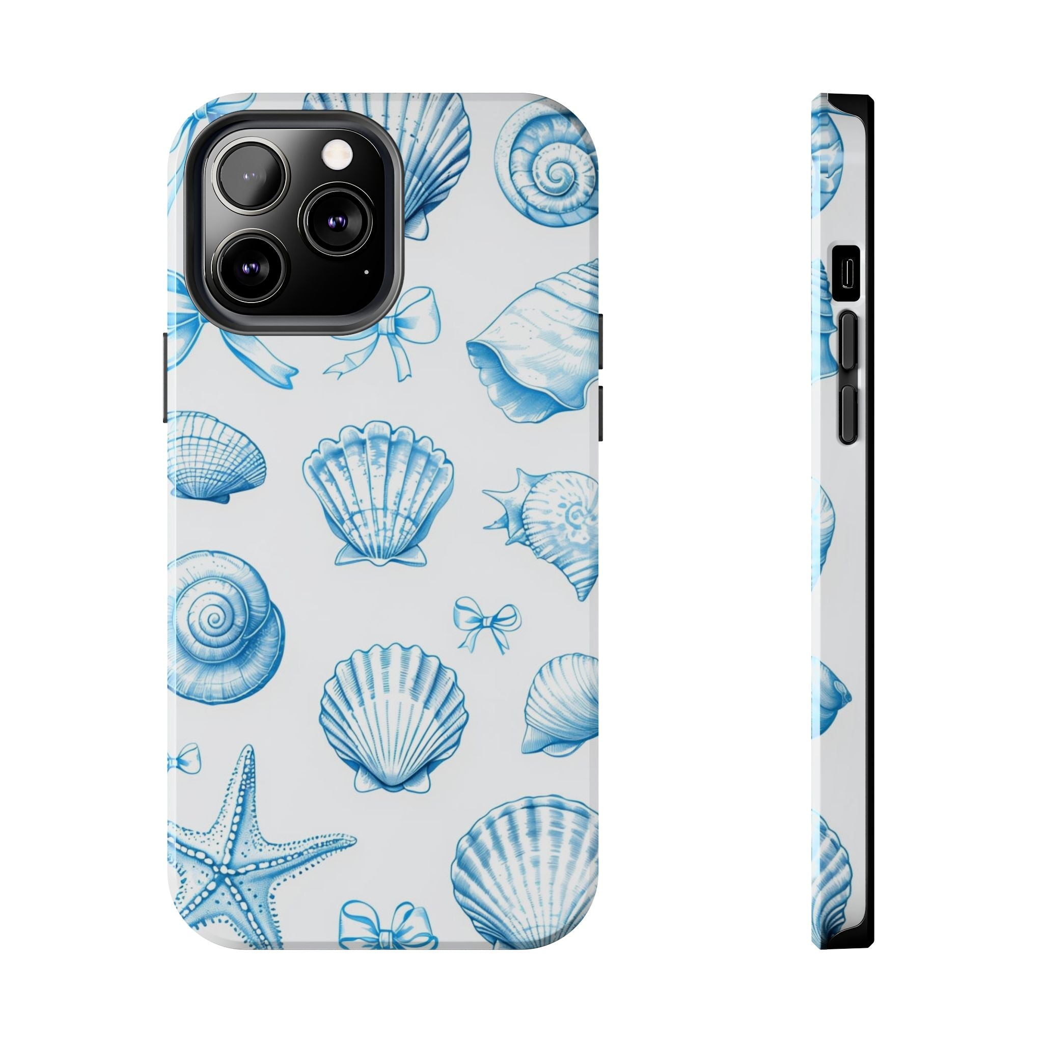 Seashell Blue Tough Phone Case – Coastal Shell Pattern Protective Cover