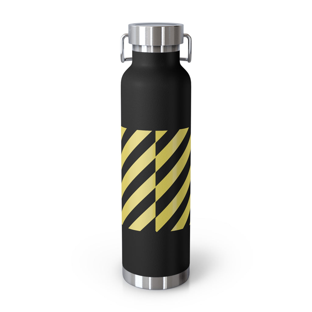 22oz Vacuum Water Bottle — Striped ‘Coffee, Hustle, More’ Insulated Stainless Flask