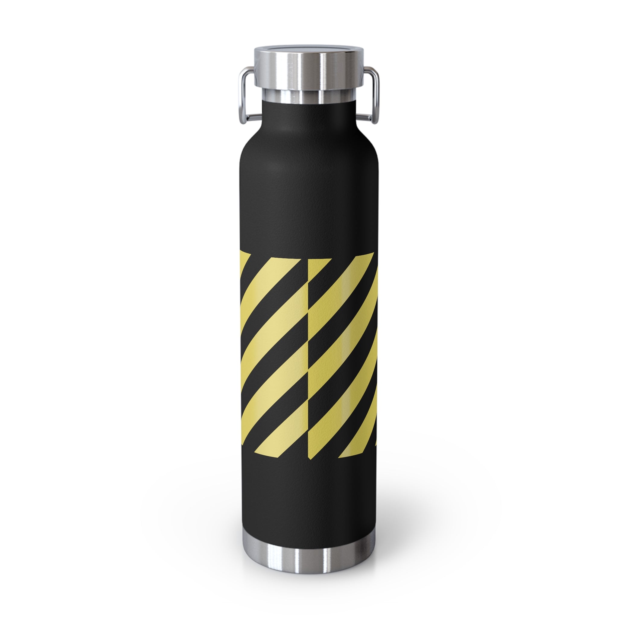 22oz Vacuum Water Bottle — Striped ‘Coffee, Hustle, More’ Insulated Stainless Flask